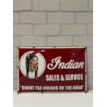 Indian Sales & Service Enamel Sign