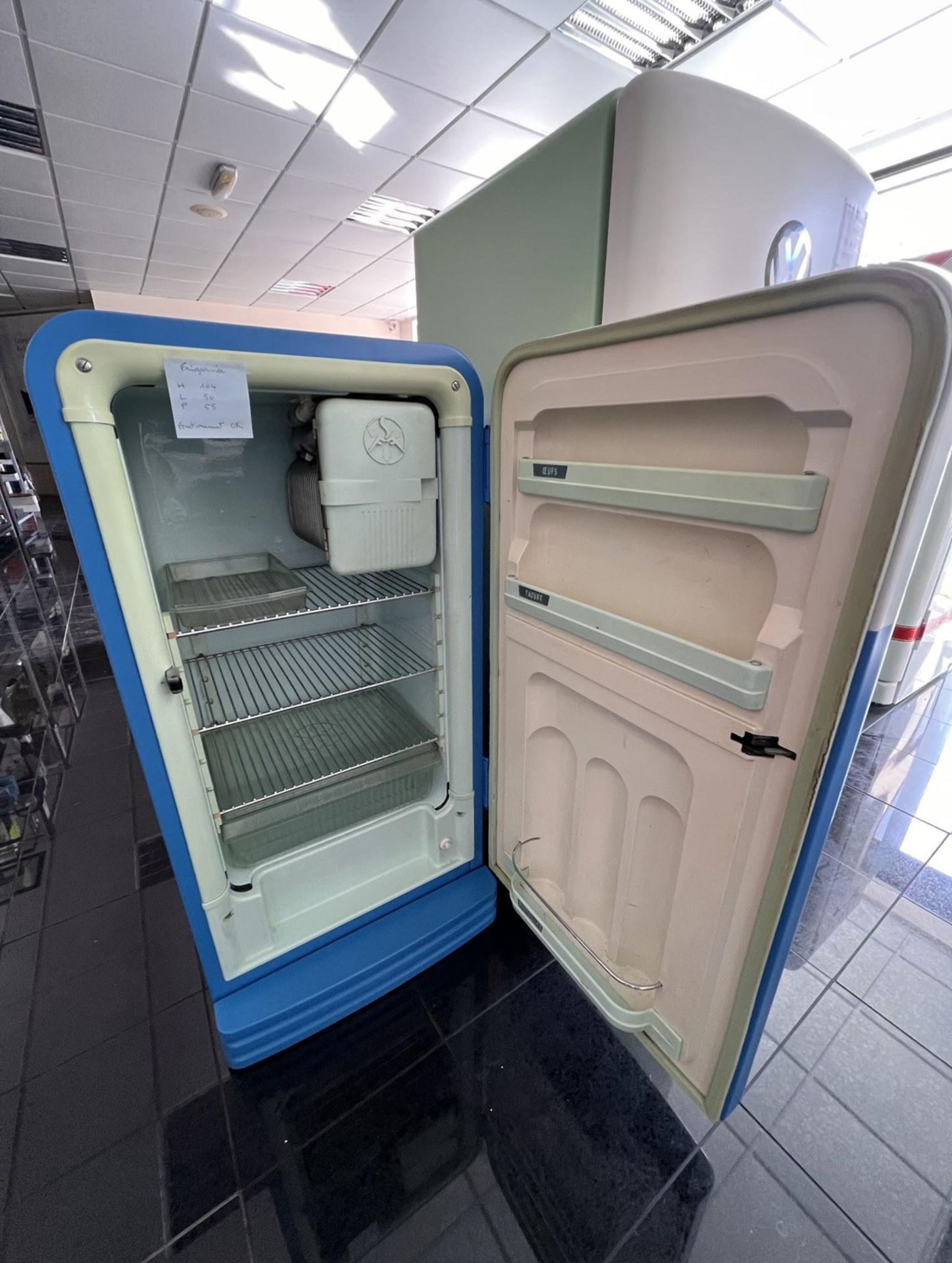 1957 Frigeavia Volkswagen Refrigerator in Matt Cream & Blue Colors  - Image 2 of 2