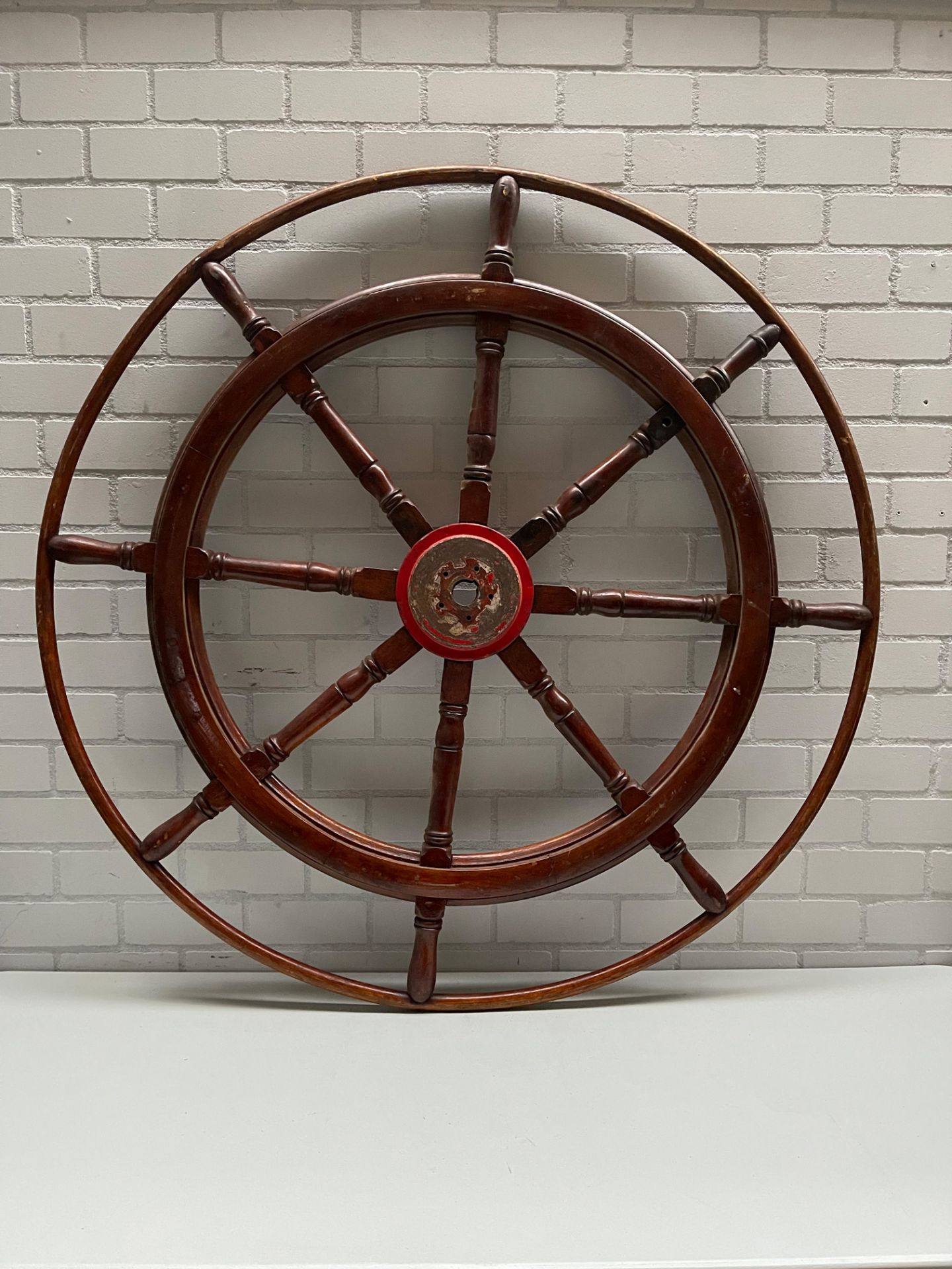 Wooden Skipper Steering Wheel/Rudder 142 cm Diameter