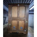 1921 Solid Oak Refrigerator with Zinc Interior