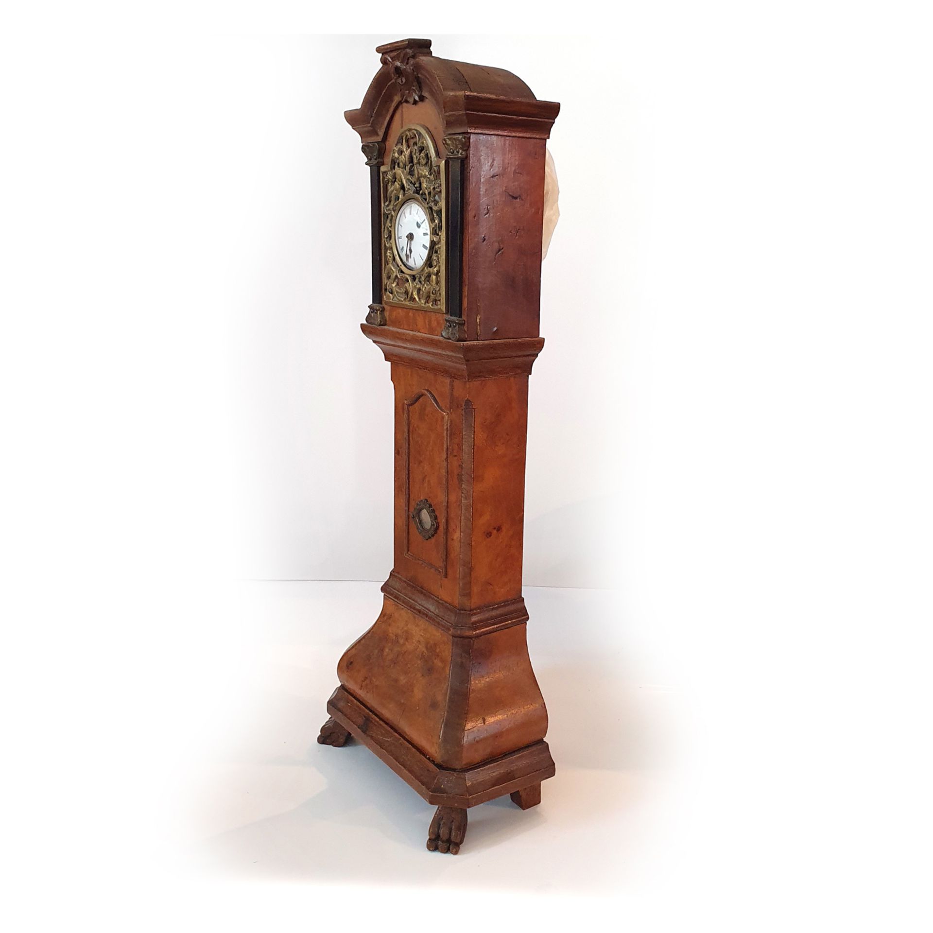 Early Miniature Clock Case with Hanging Pocket Watch Clock Face - Image 2 of 9