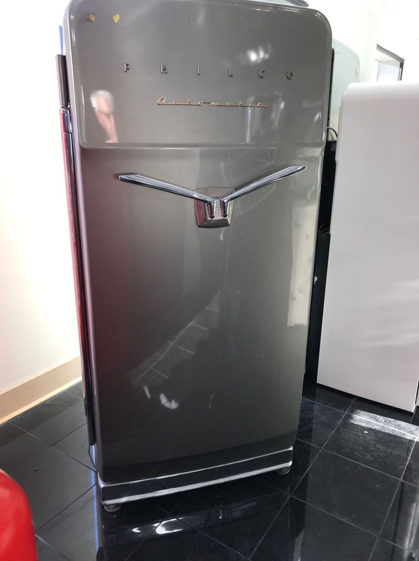 1954 Philco Refrigerator in Metalic Glossy Gray Color