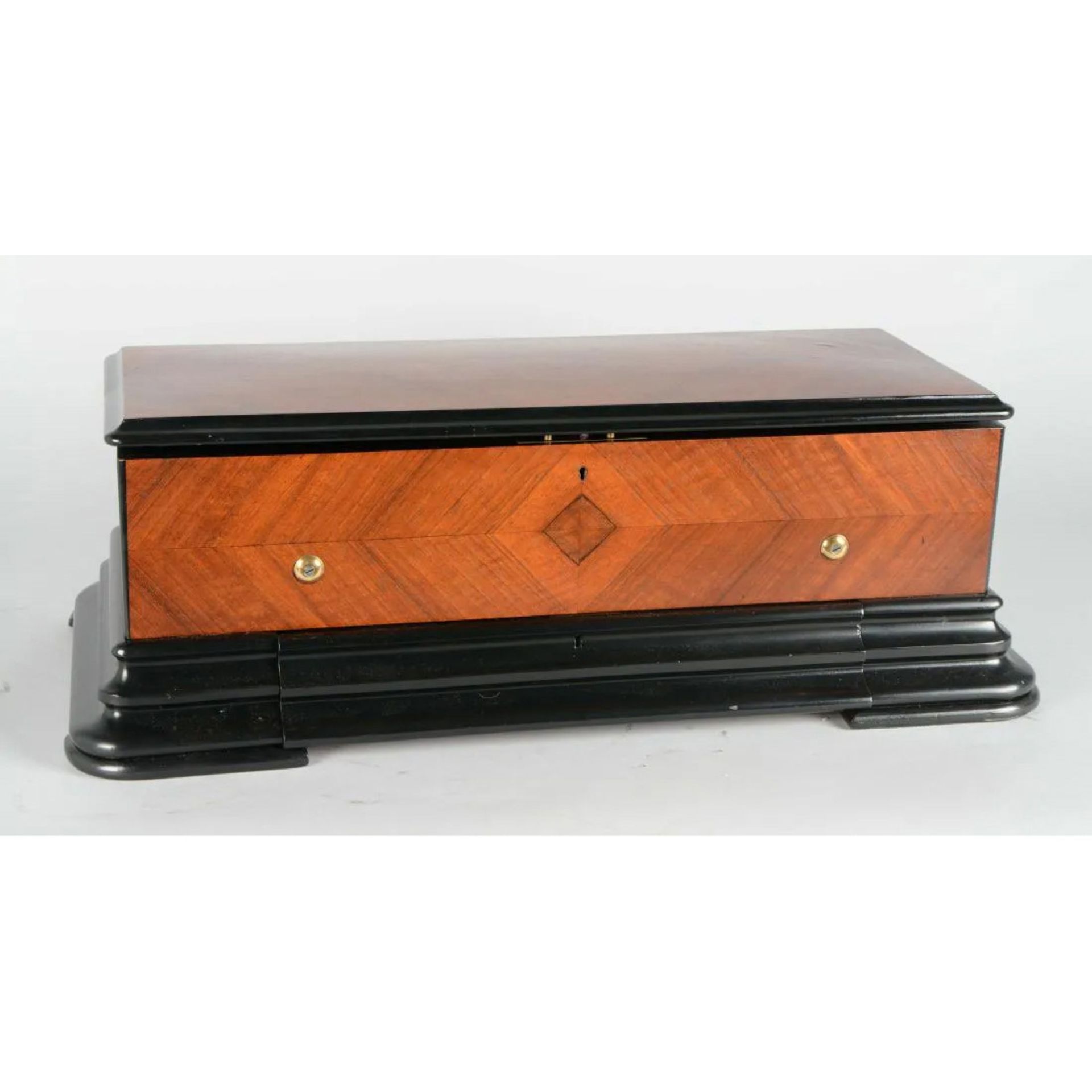 B.A. Bremond Mandolin & Harp Music Box with 3 Interchangeable Cylinders - Image 11 of 13