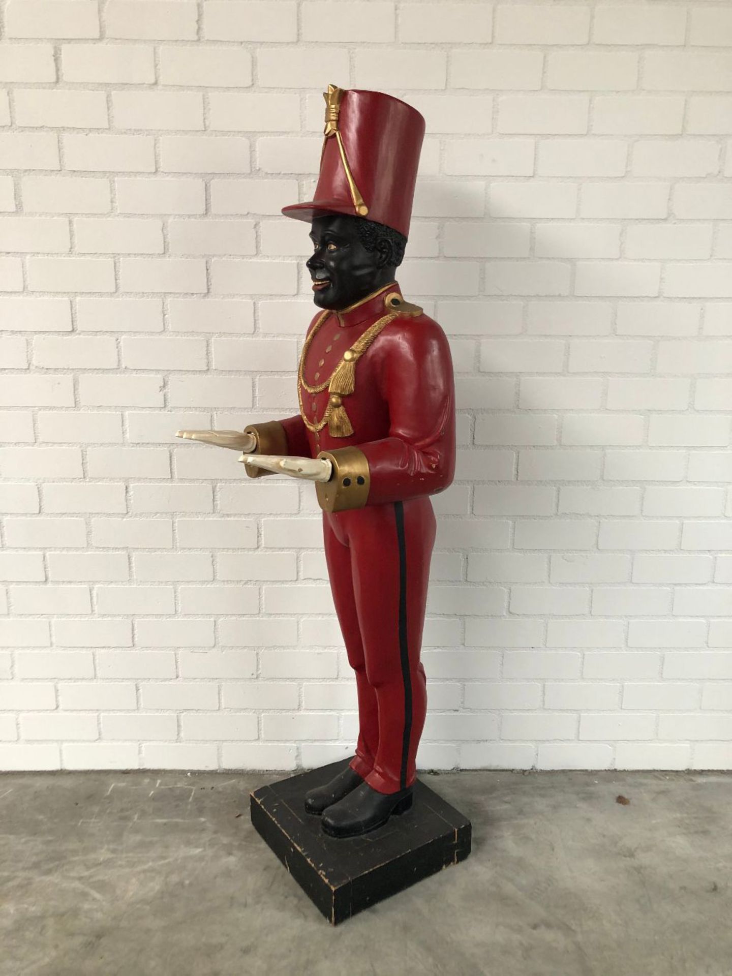 Antique Lifesize Wooden Butler Statue - Image 2 of 8