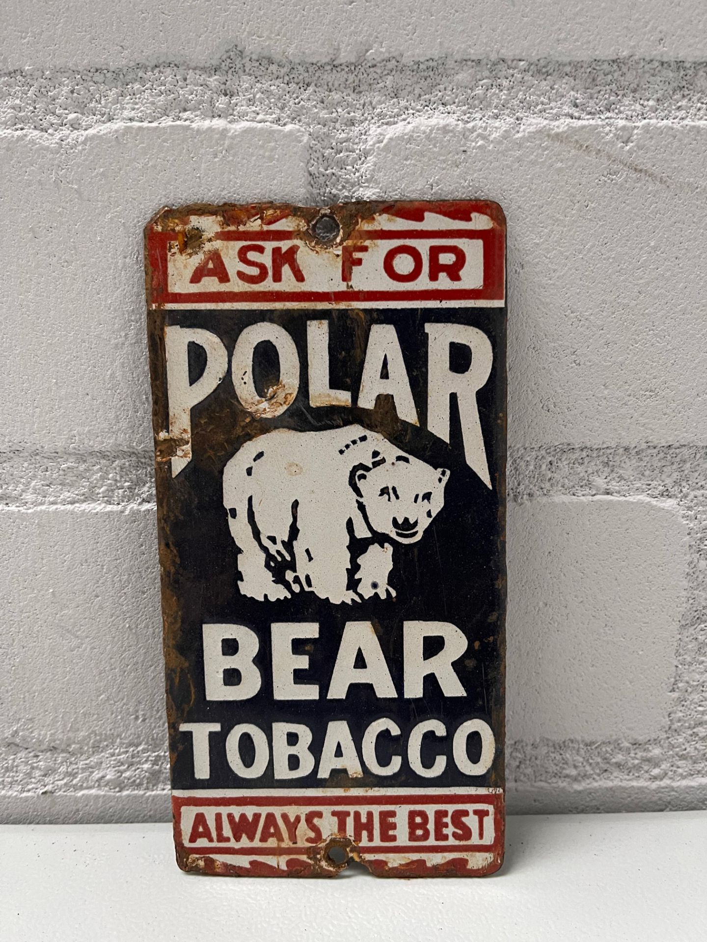 Polar Bear Tobacco Enamel Sign