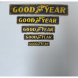 Set of 5 Goodyear Enamel Signs