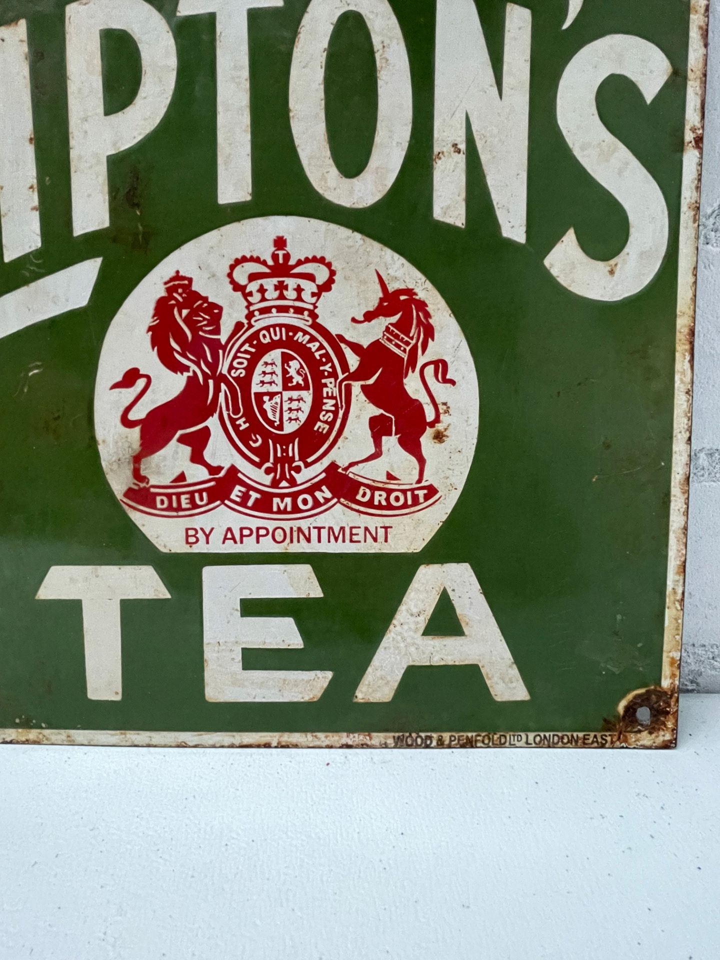 French Lipton's Tea Enamel Sign - Image 4 of 4
