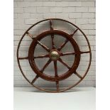 Wooden Skipper Steering Wheel/Rudder 142 cm Diameter