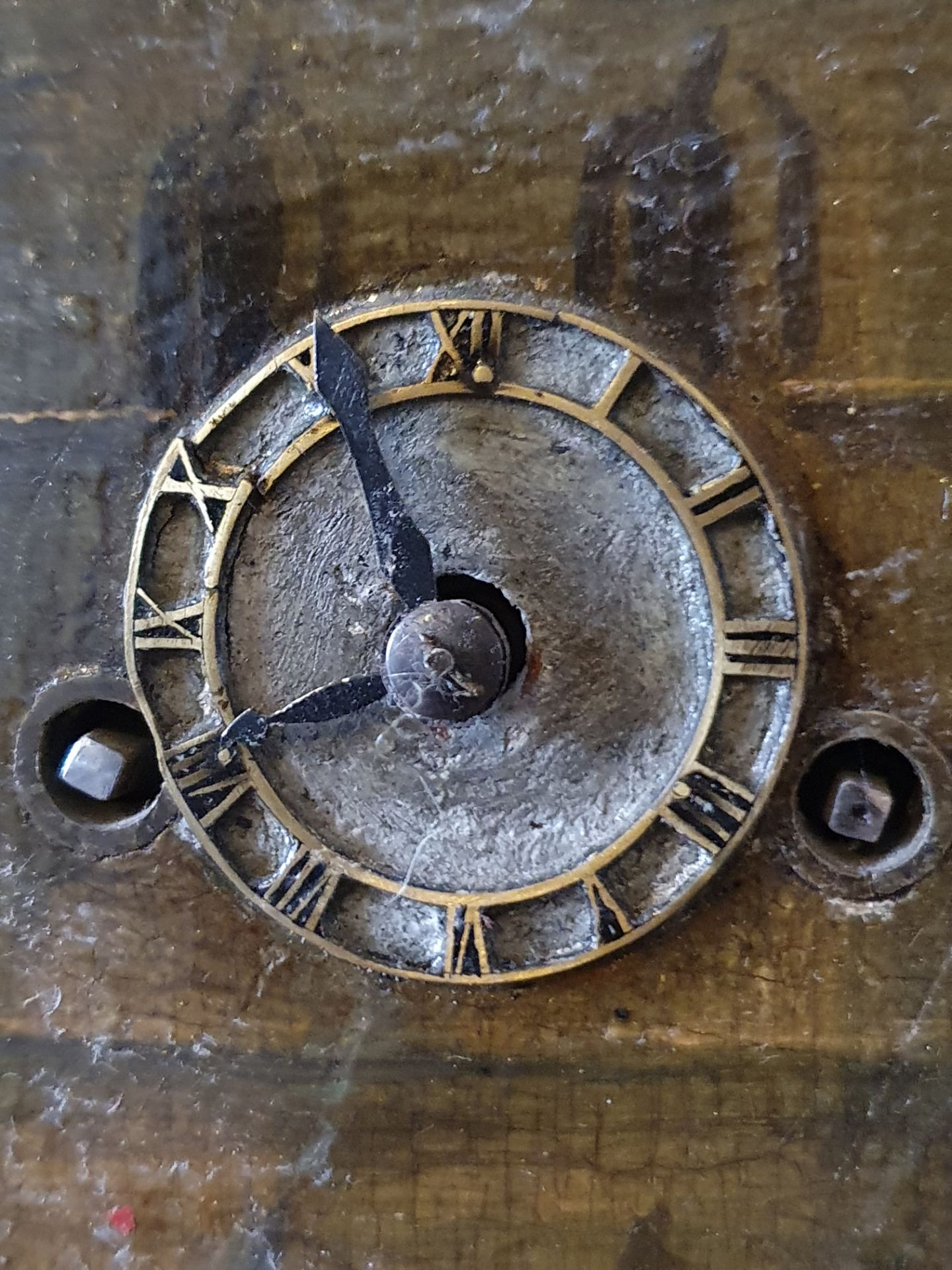 Beautiful French Painting with Clock & Music Box ca. 1870 - Image 4 of 7