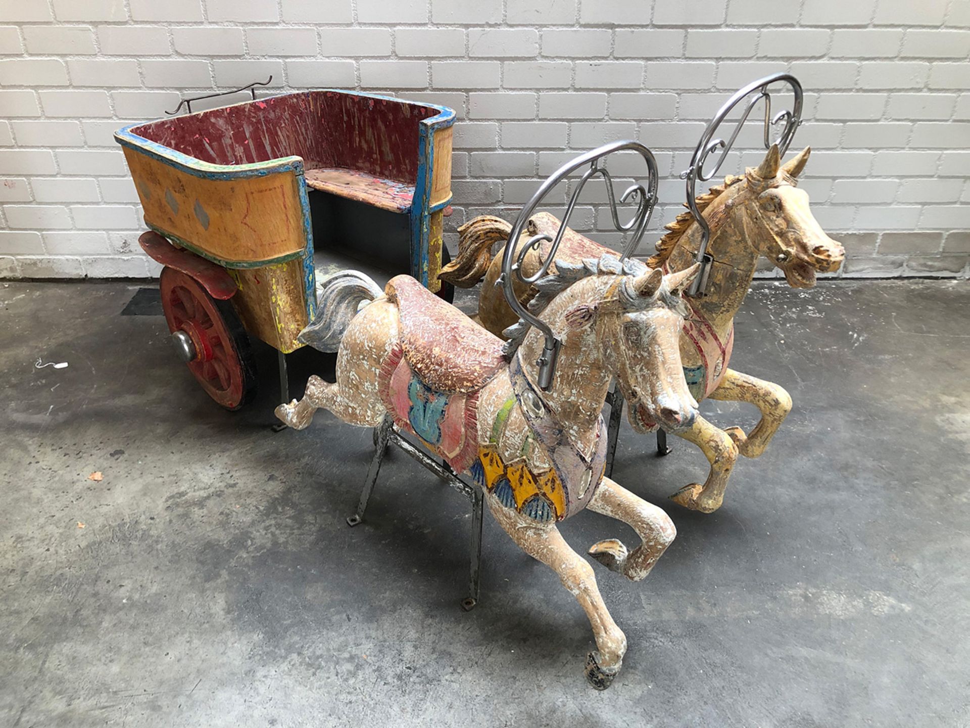 Original Bernard van Guyse Carriage with Two Horses. - Image 12 of 14