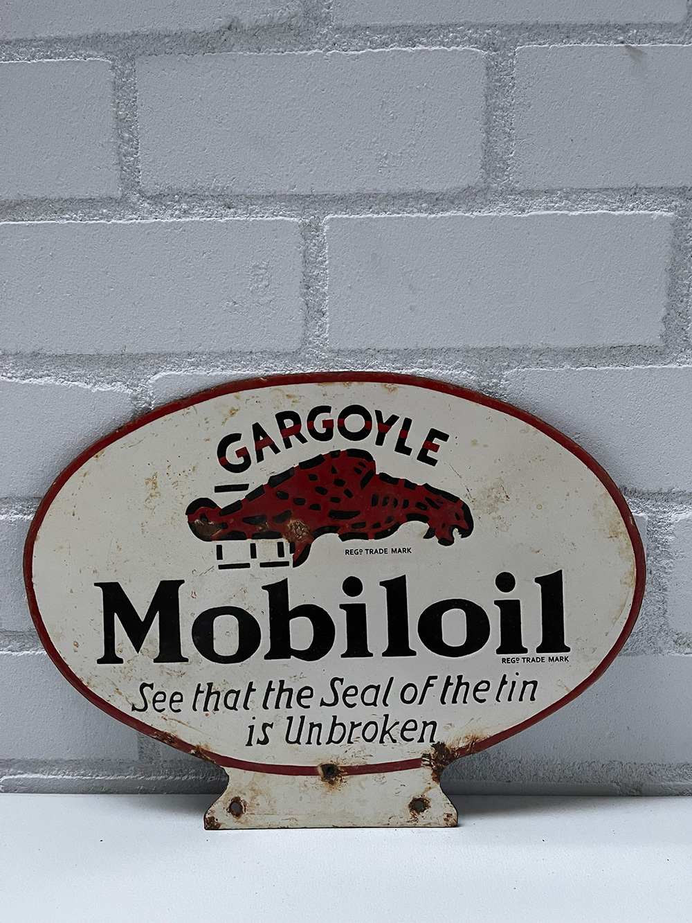 Gargoyle Mobiloil Enamel Sign