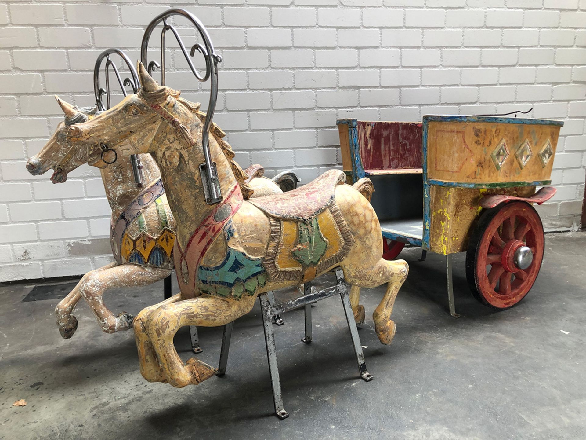 Original Bernard van Guyse Carriage with Two Horses. - Image 4 of 14