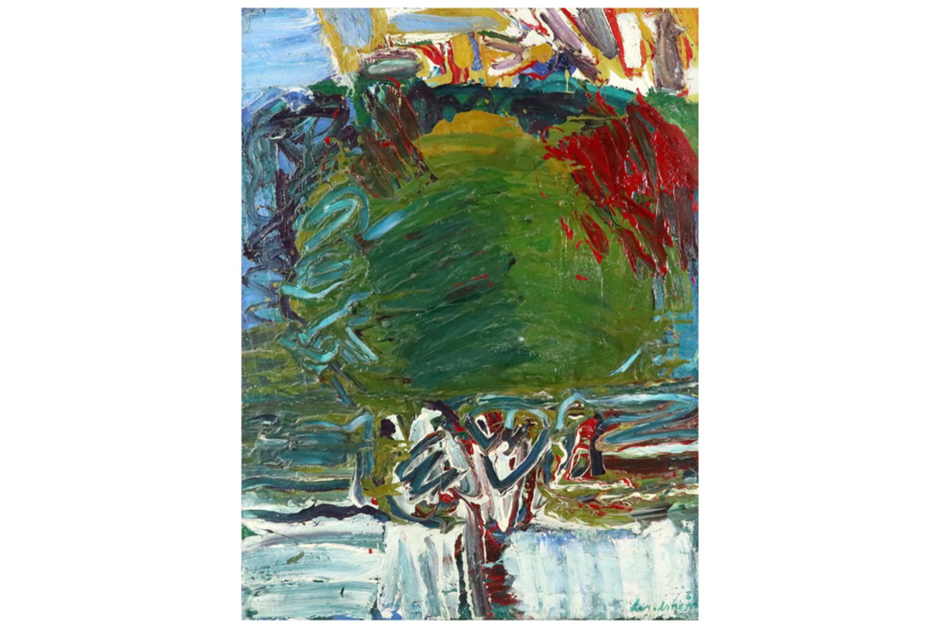 Bengt Lindström signed oil on canvas dated 1961 with certificate of the Lindström Foundation and