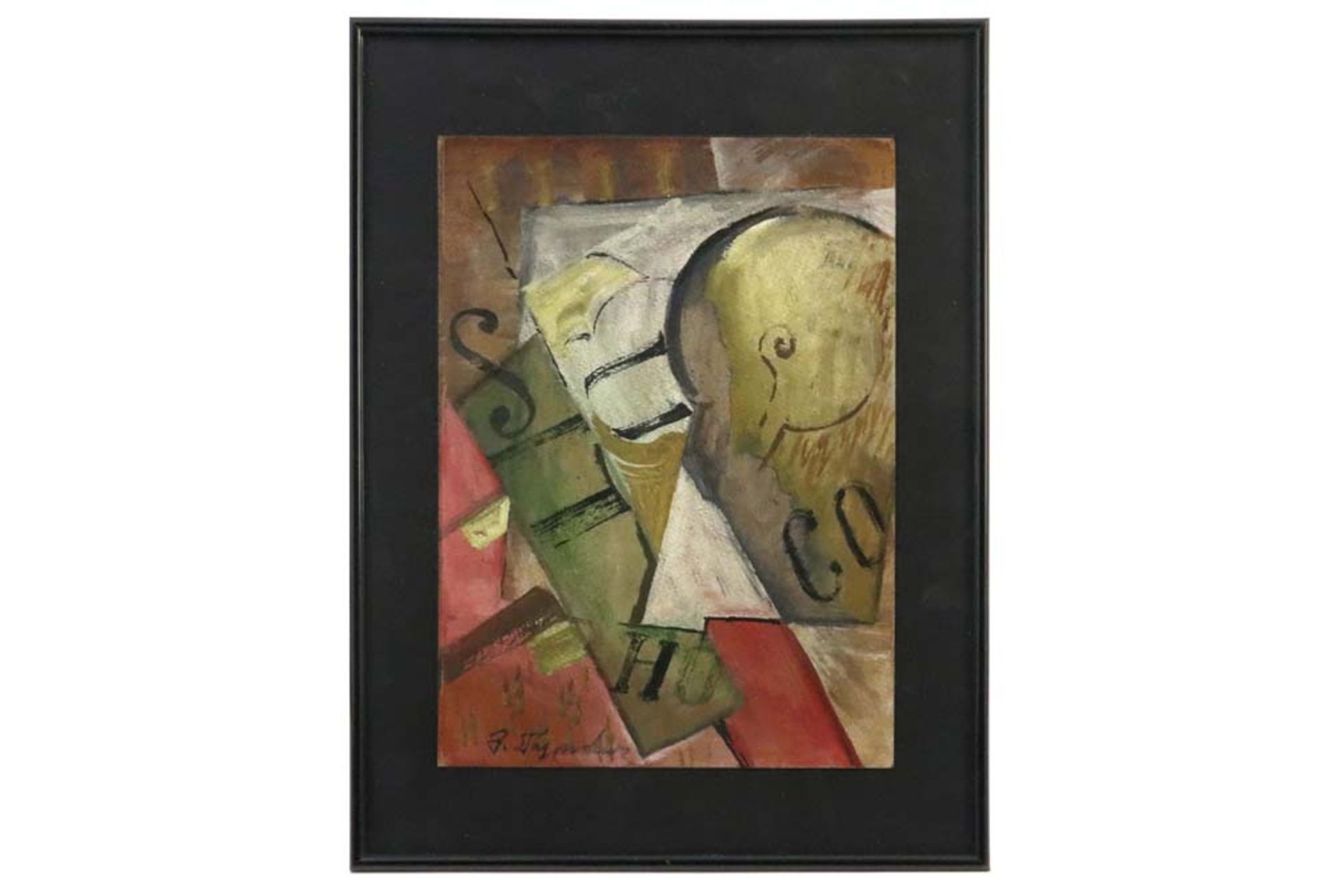 suprematistic mixed media painting - signed Emma Illynichna Gurovich || GUROVICH EMMA ILLYNICHNA ( - Bild 3 aus 3