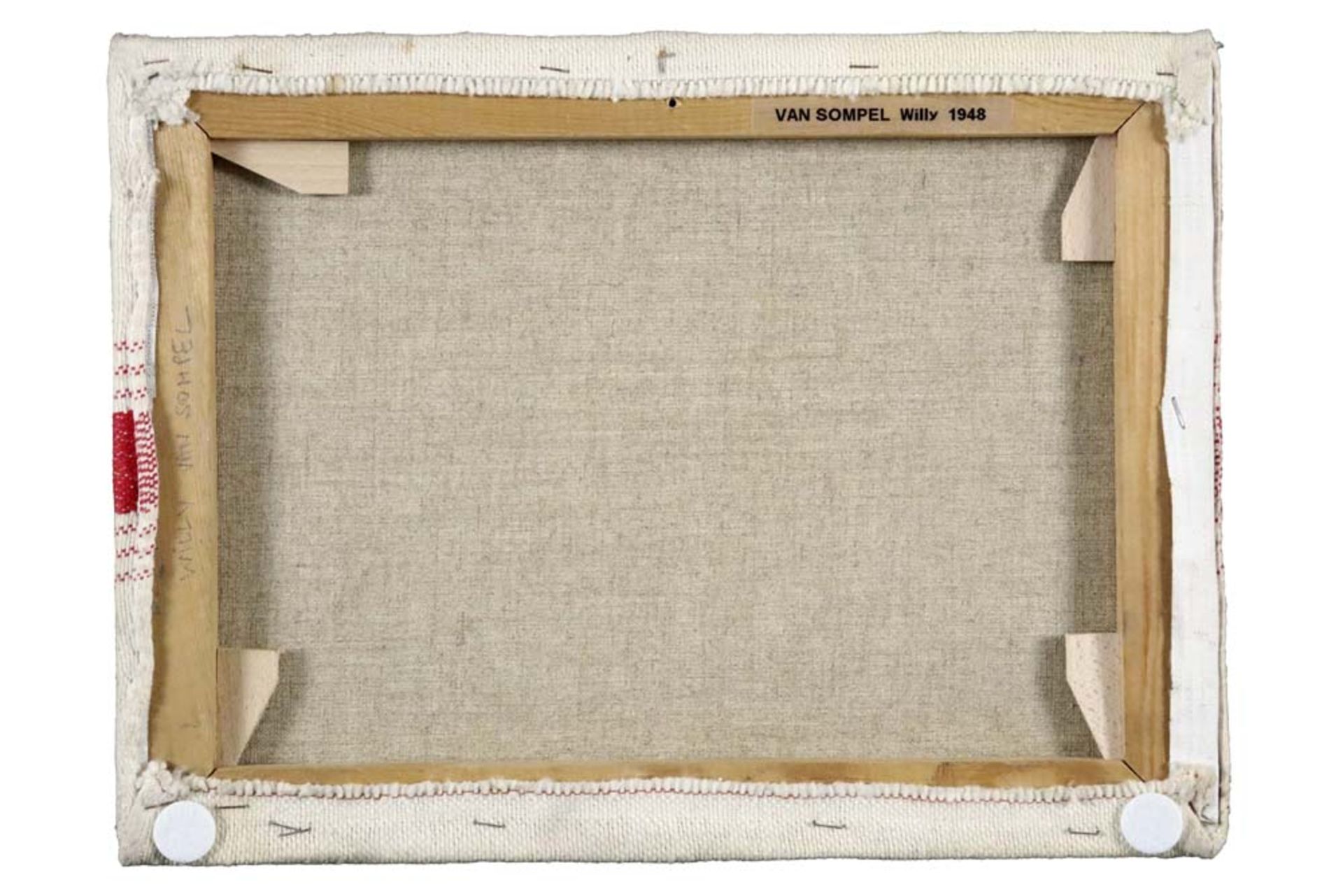 Willy Van Sompel work in textile : "Werkdoek" - maybe signed on the back || VAN SOMPEL WILLY (°1948) - Bild 2 aus 2