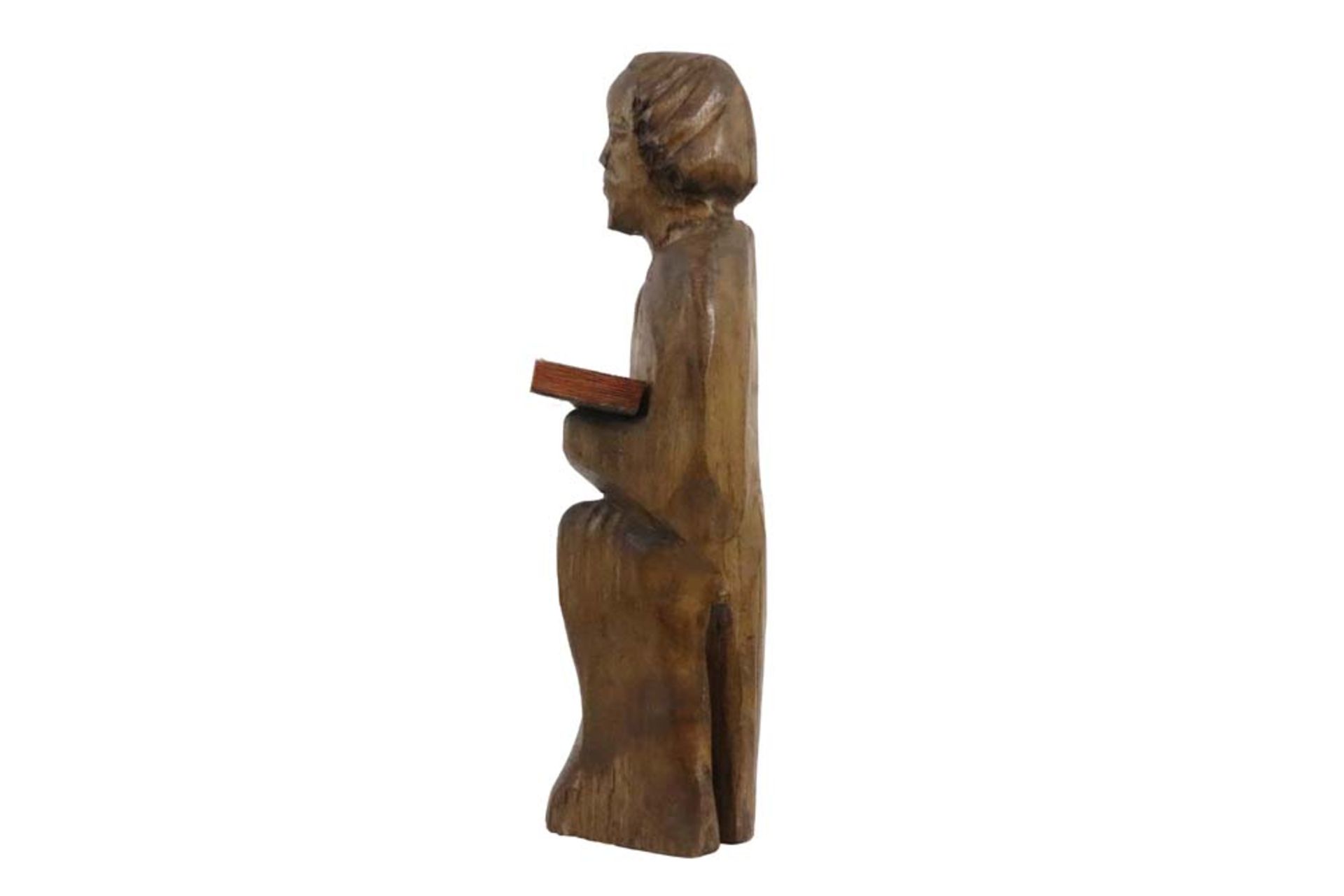 "Man with a book" sculpture in wood || Houtsculptuur : "Man met boek" - hoogte : 72 cm - Bild 3 aus 5