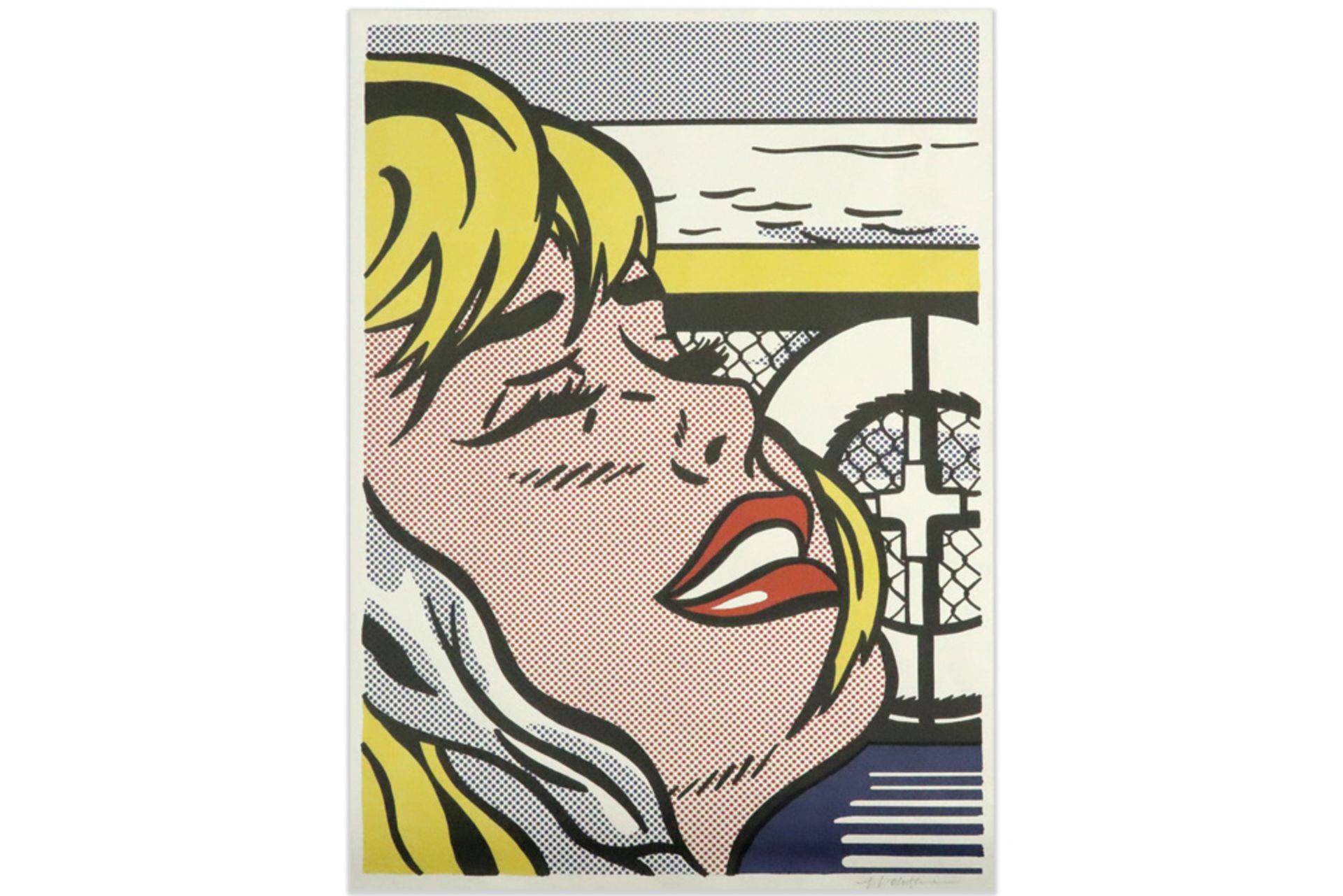 Roy Lichtenstein early edition "Shipboard Girl" print in colors on fine white paper - signed ||