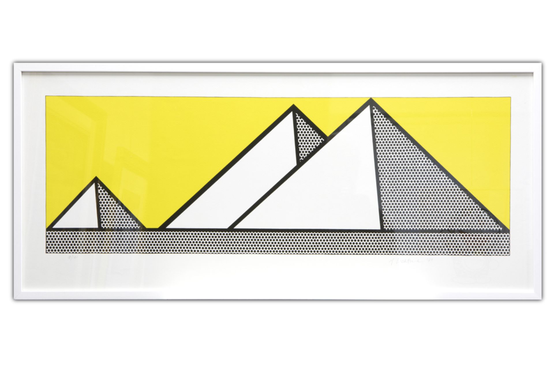 Roy Lichtenstein "Pyramids" lithograph printed in colors on Arches - signed and dated (19)69 || - Image 3 of 3