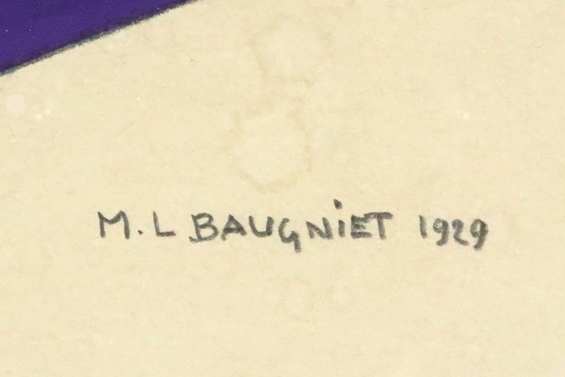 Marcel Baugniet signed oil painting (on paper) - dated 1929 || BAUGNIET MARCEL (1896 - 1995) - Bild 2 aus 3