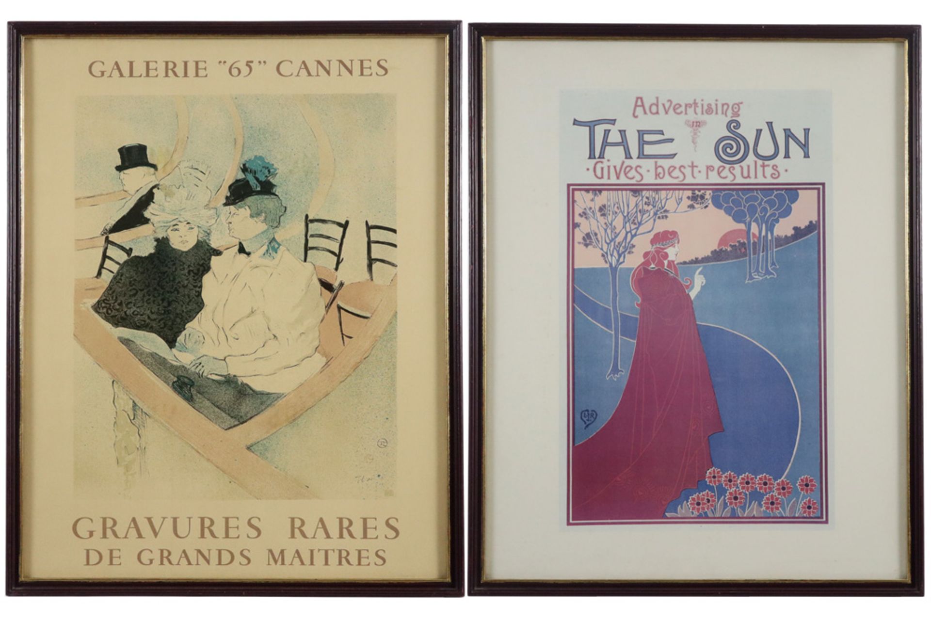 two posters with themes from around 1900 || Lot van twee affiches met thema's van omstreeks 1900 -