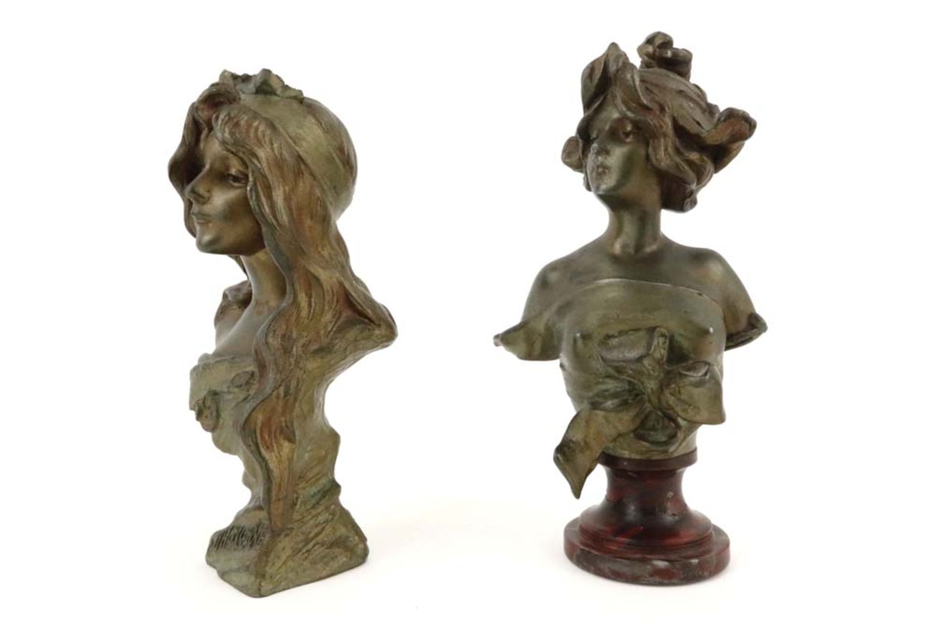 two Emmanuel Villanis Art Nouveau sculptures - signed || VILLANIS EMMANUEL (1858 - 1914) twee Art - Bild 4 aus 7