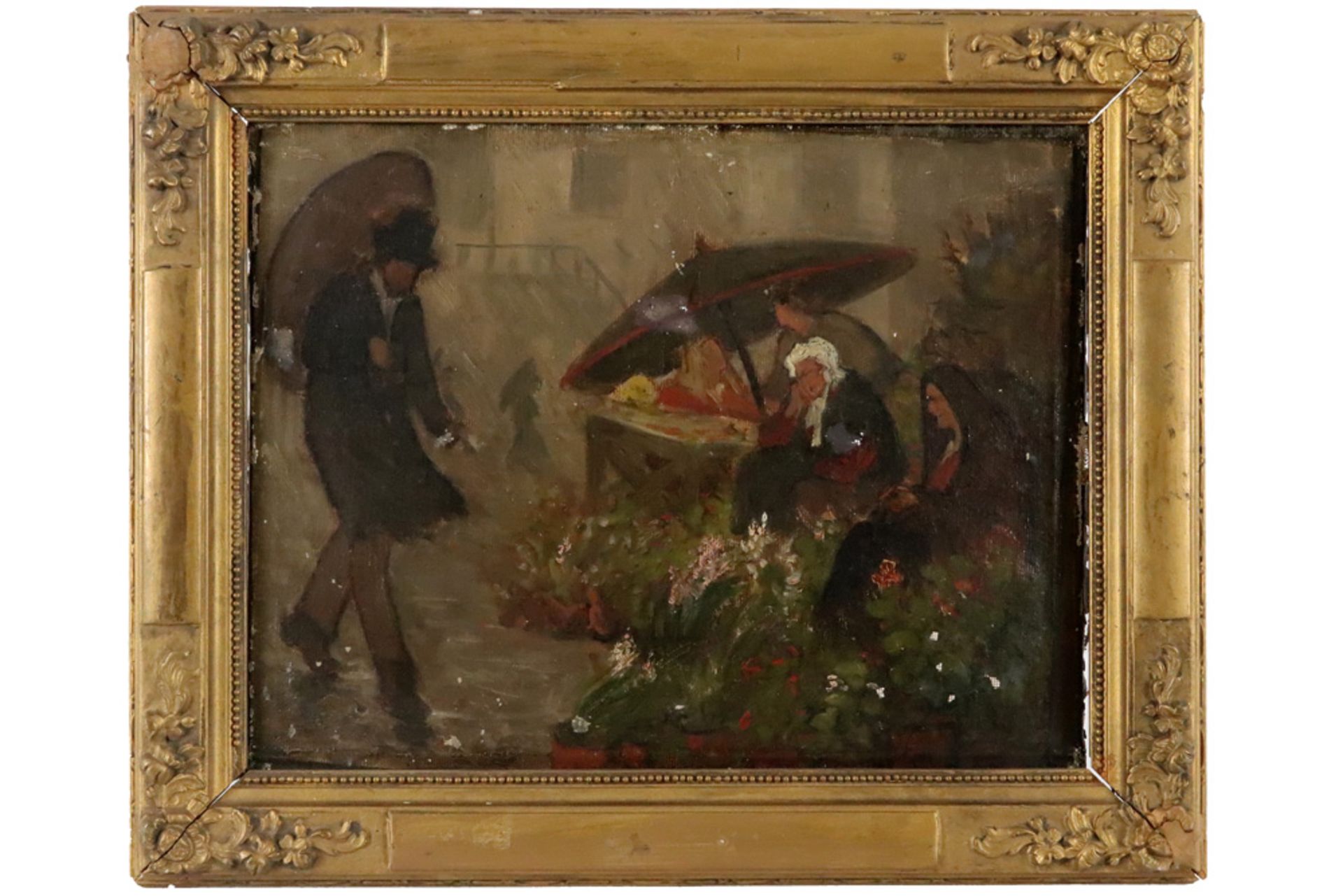 19th/20th Cent. Belgian oil on canvas - with a monogram || BELGISCHE SCHOOL - ca 1900 - Image 2 of 4