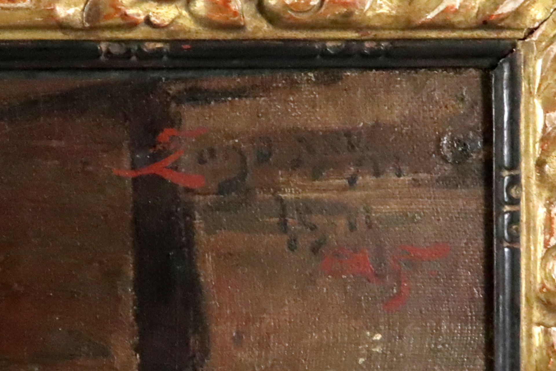 19th Cent. Belgian illegibly signed oil on canvas (on panel) || BELGISCHE SCHOOL - 19° EEUW - Bild 2 aus 5