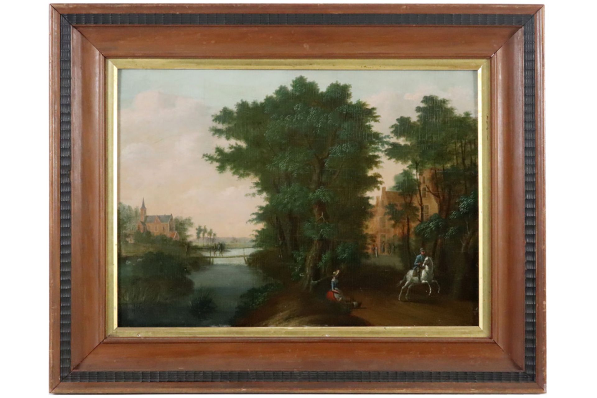 late 18th Cent. Flemish oil on panel || VLAANDEREN - EIND 18° EEUW olieverfschilderij op paneel : " - Image 2 of 3