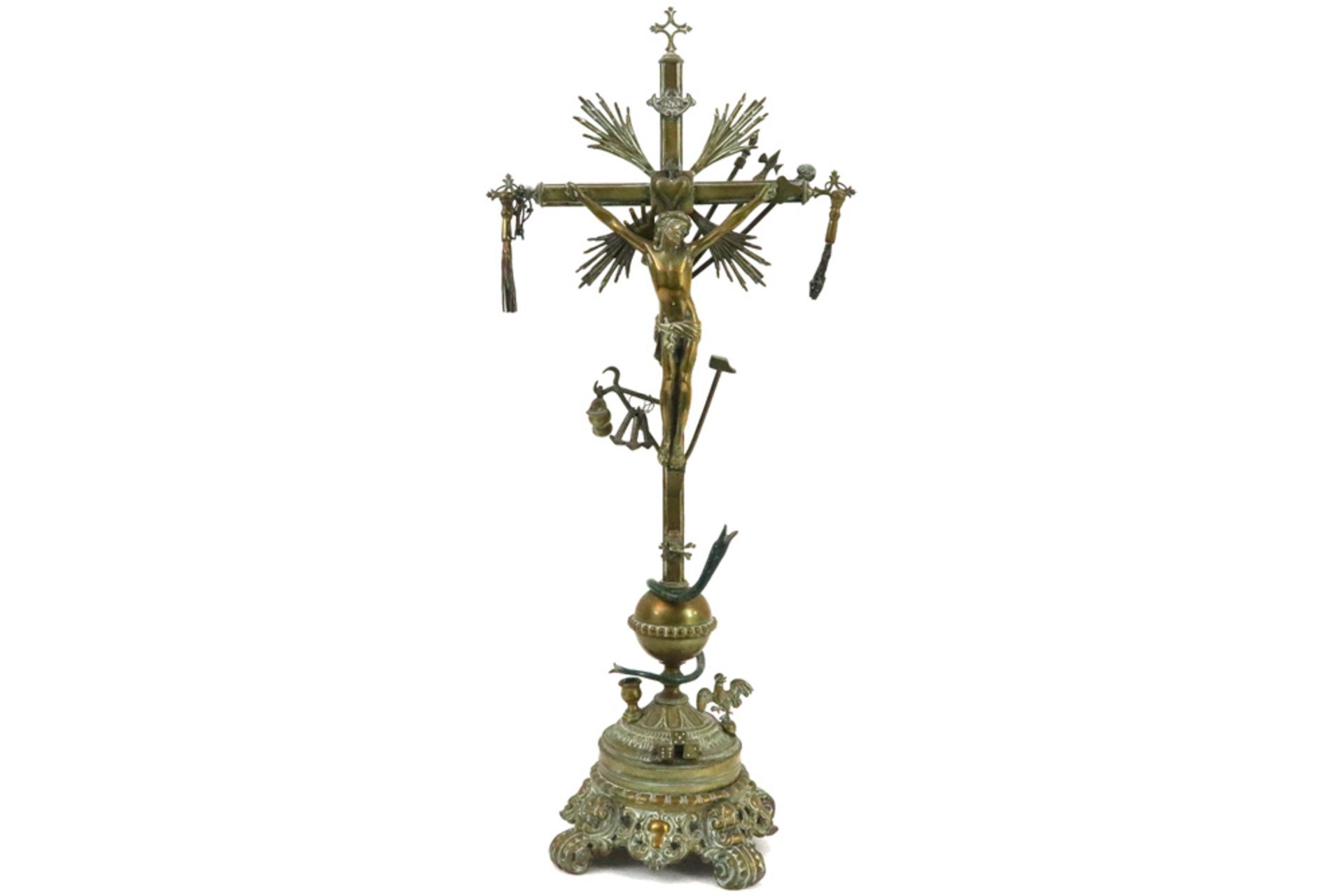 pair of antique gothic revival style candlesticks, a pair of 19th Cent. candlesticks and an - Image 2 of 5