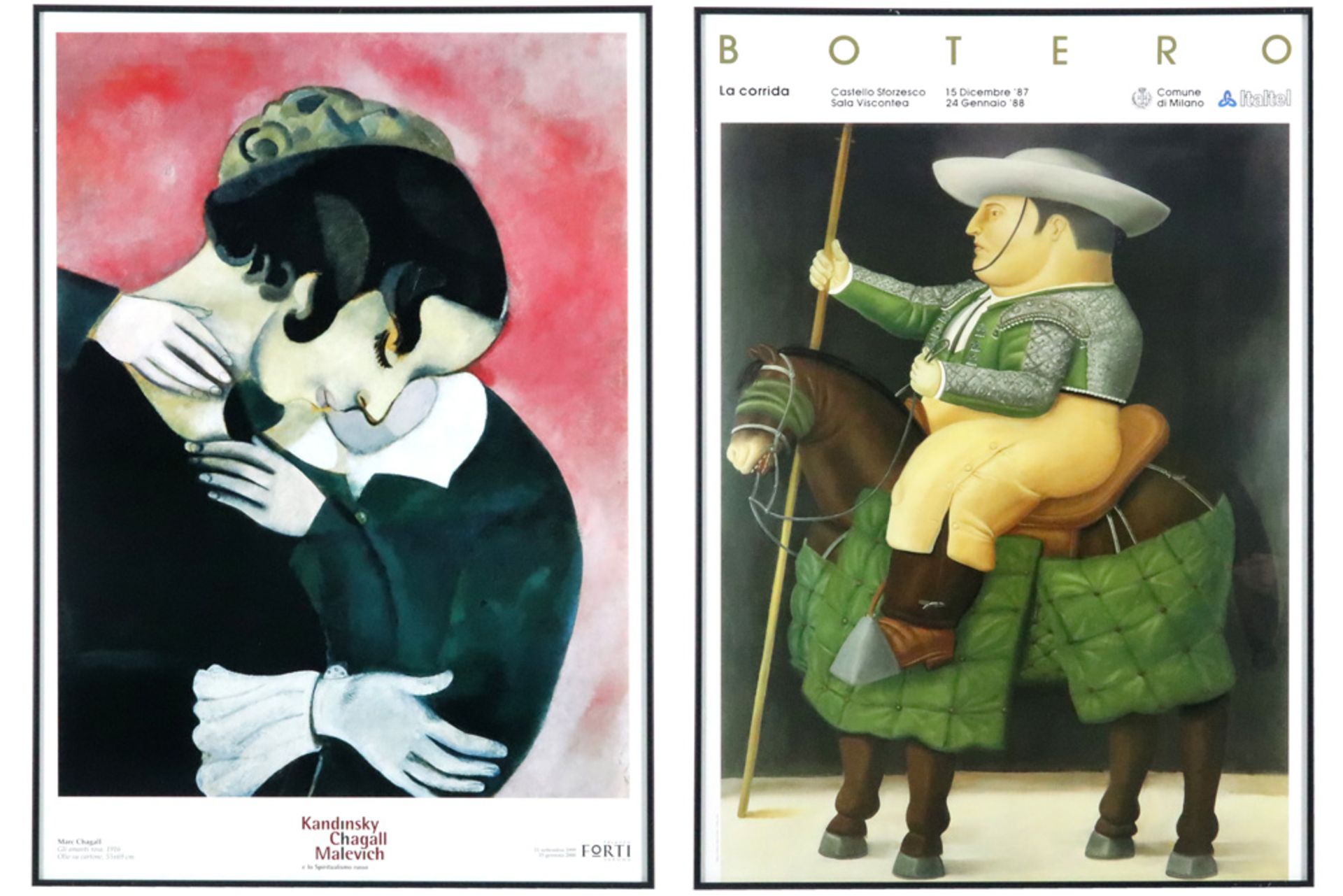 two professionally framed posters || Lot van twee professioneel ingekaderde affiches ivm Botero (