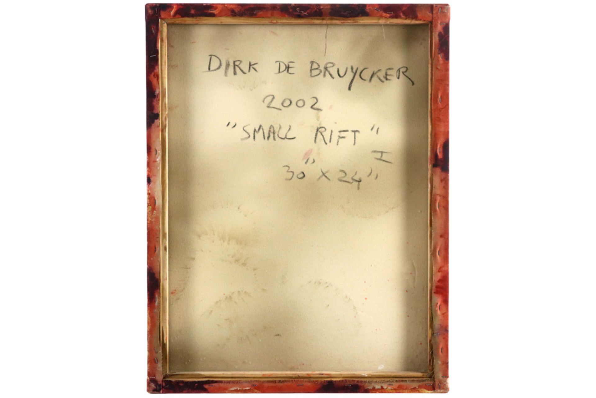 21st Cent. mixed media painting on canvas titled "Small Rift I" - signed Dirk De Bruycker and - Bild 2 aus 3