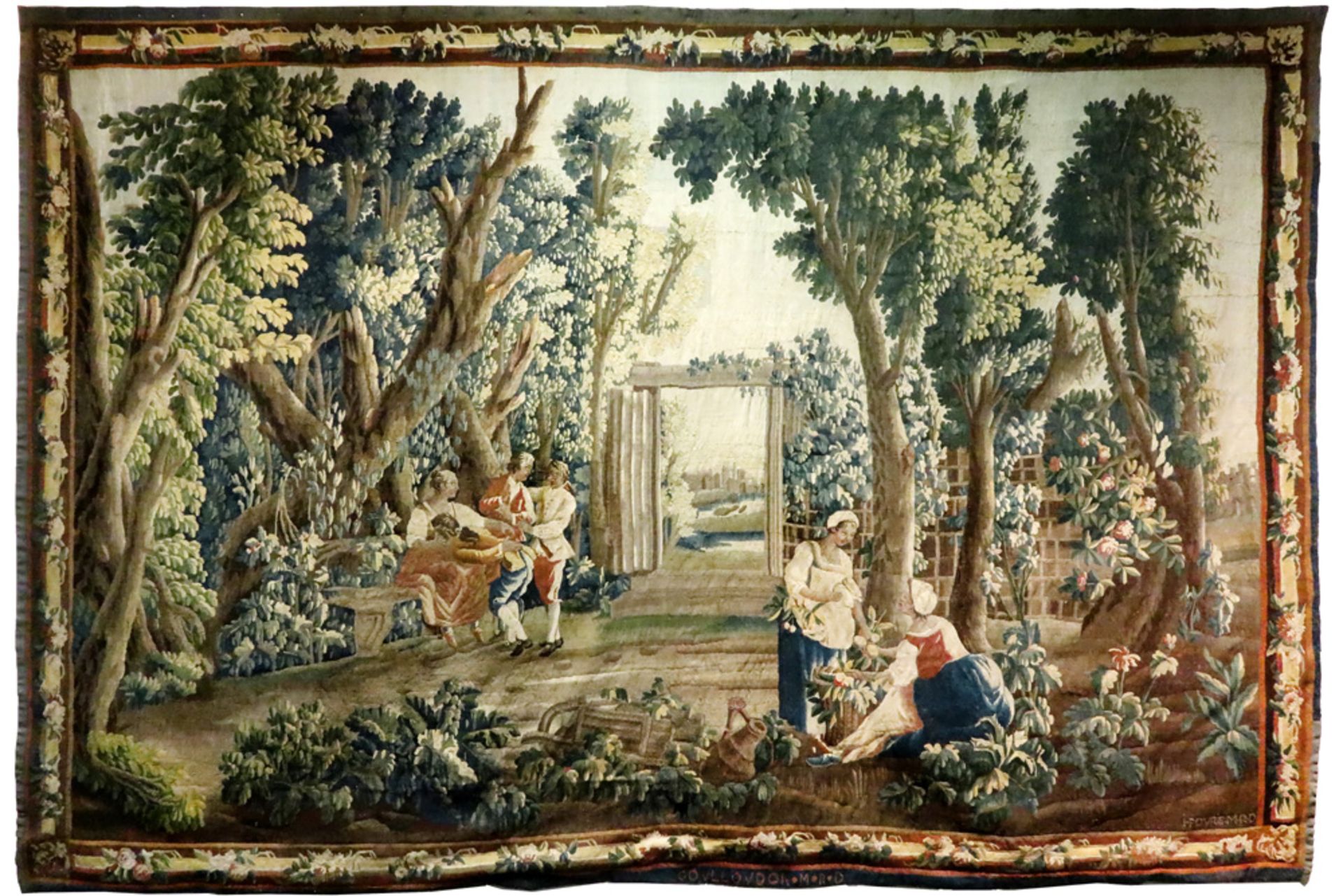 wel preserved 18th Cent. French "I. Fourie M.R.D. and Coulloudon MRD" signed tapestry with an