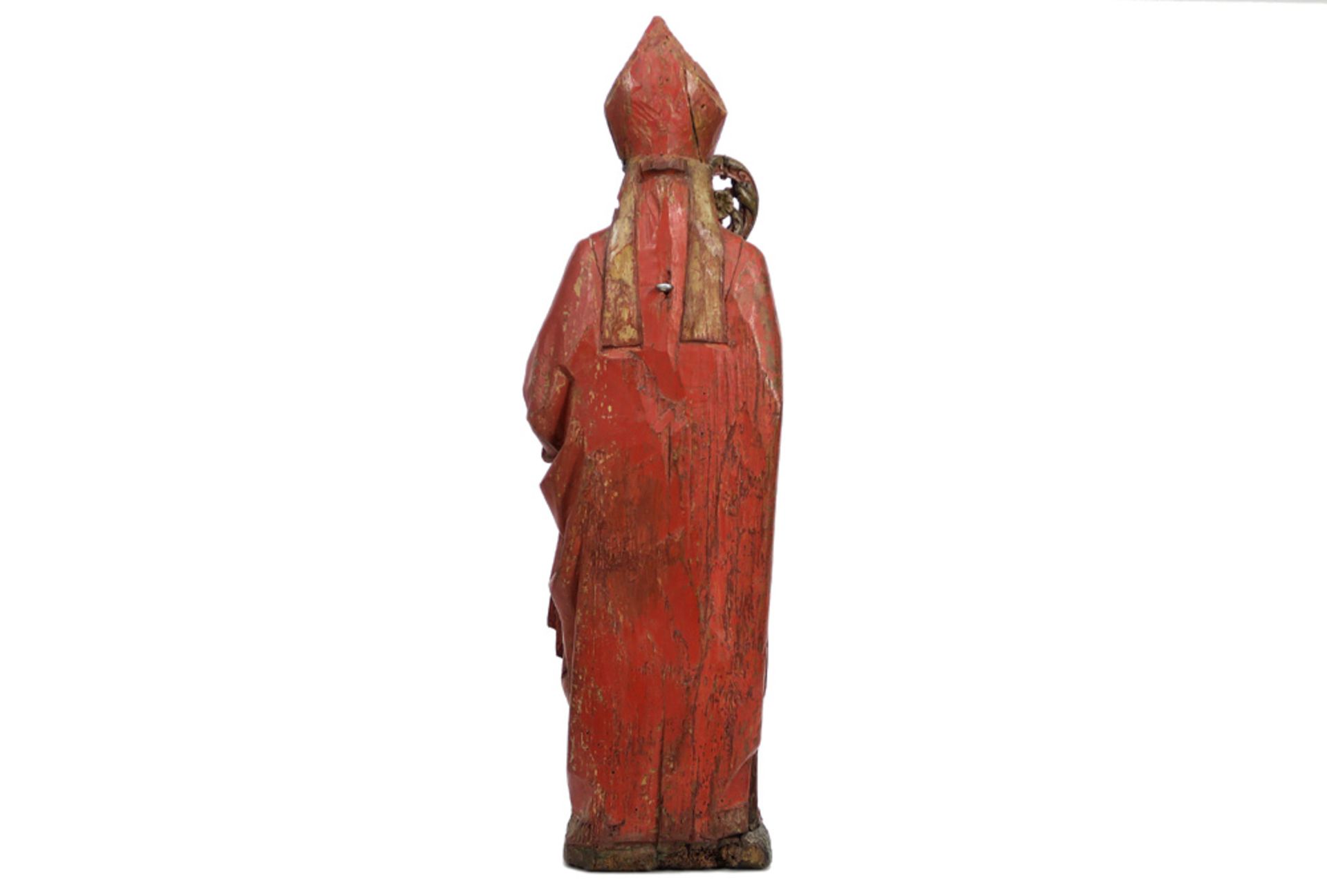 16th/17th Cent. Flemish/French "Bishop" sculpture in polychromed wood || VLAANDEREN / FRANKRIJK - - Bild 4 aus 5