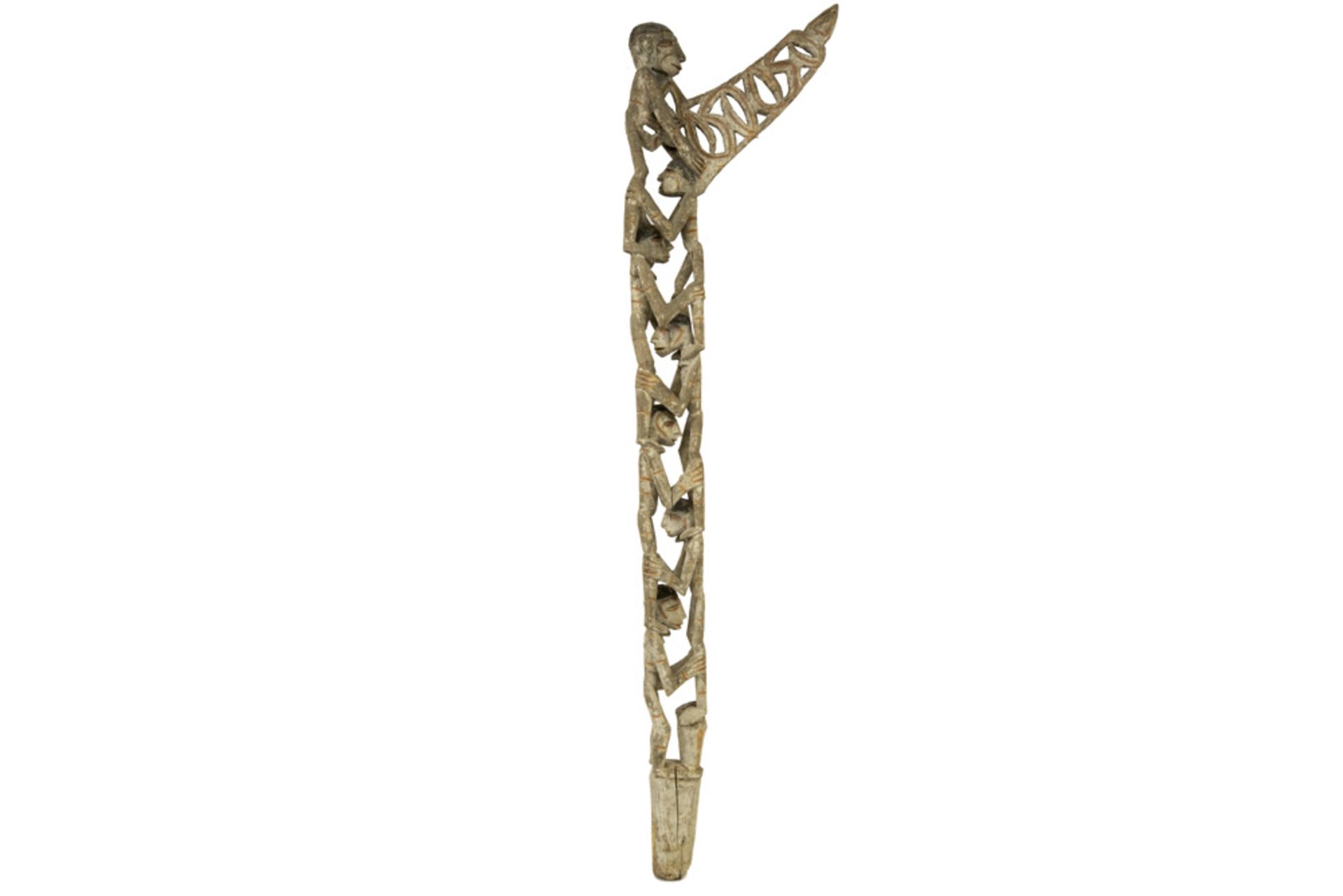 Irian Jaya Central Asmat Mbis pole from the village Atsj carved from a mangrove tree and used during