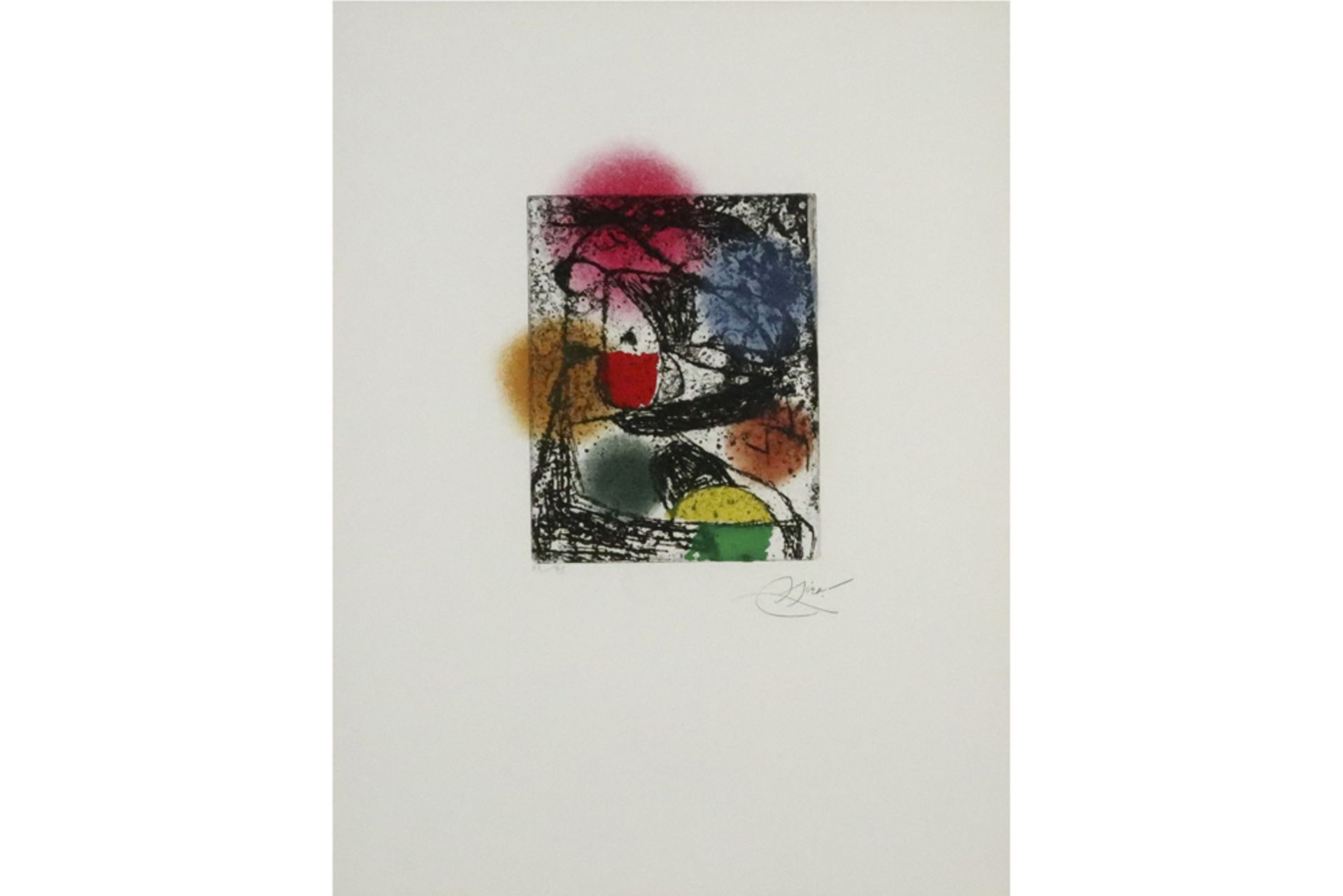 Joan Miro signed "Barb I" engraving with carburundum in colors (on Emery Arches) dd 1982 with a - Image 2 of 2