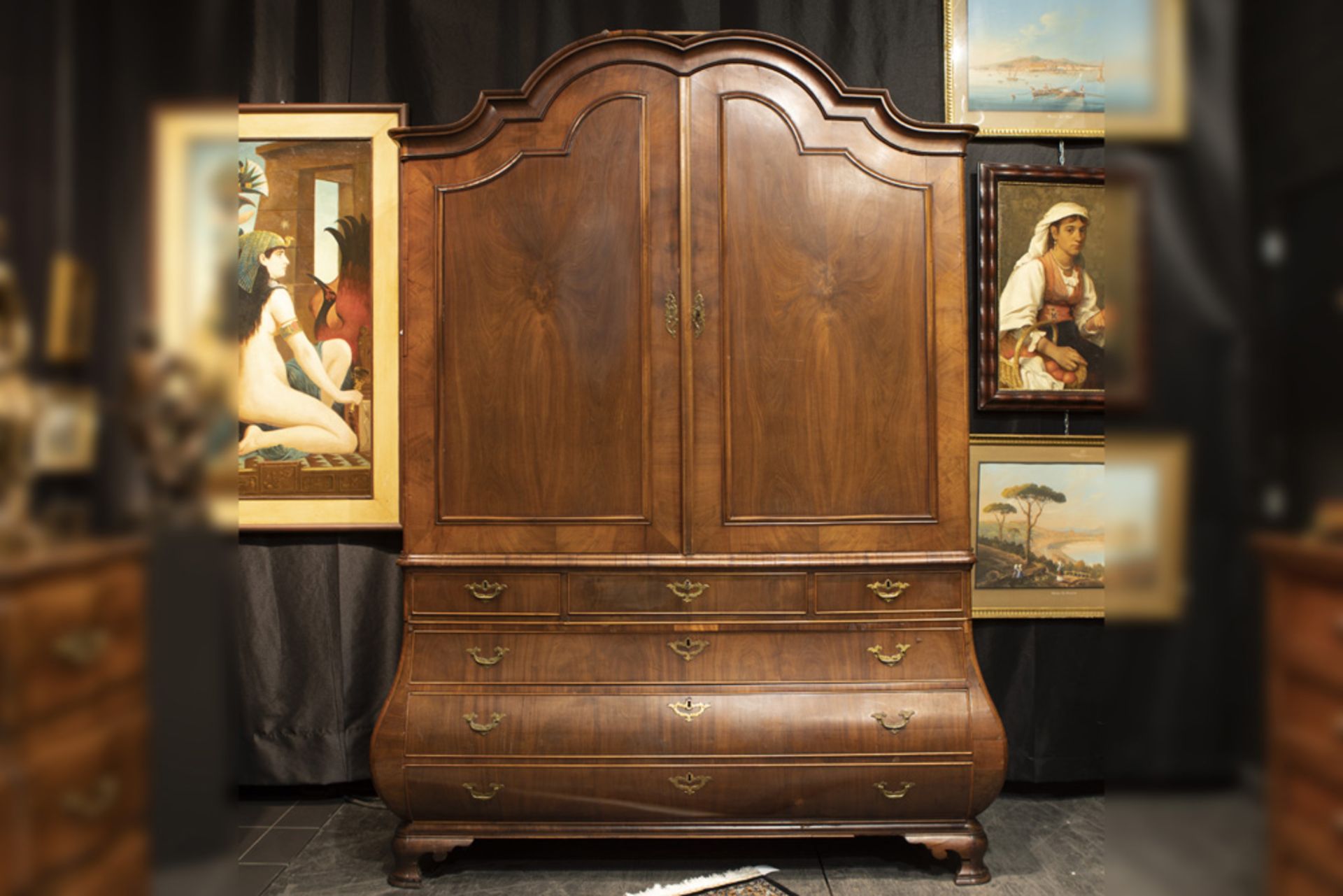 18th Cent. Dutch cabinet with bureau in mahogany - with certificate || NEDERLAND - 18° EEUW mooi
