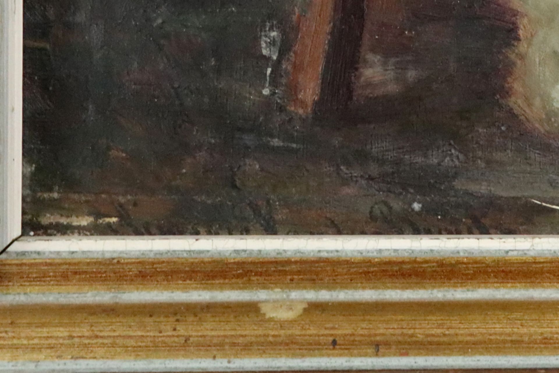 19th Cent. Belgian oil on panel (in mahogany) - signed Clémence Van den Broeck || VAN DEN BROECK - Image 2 of 4