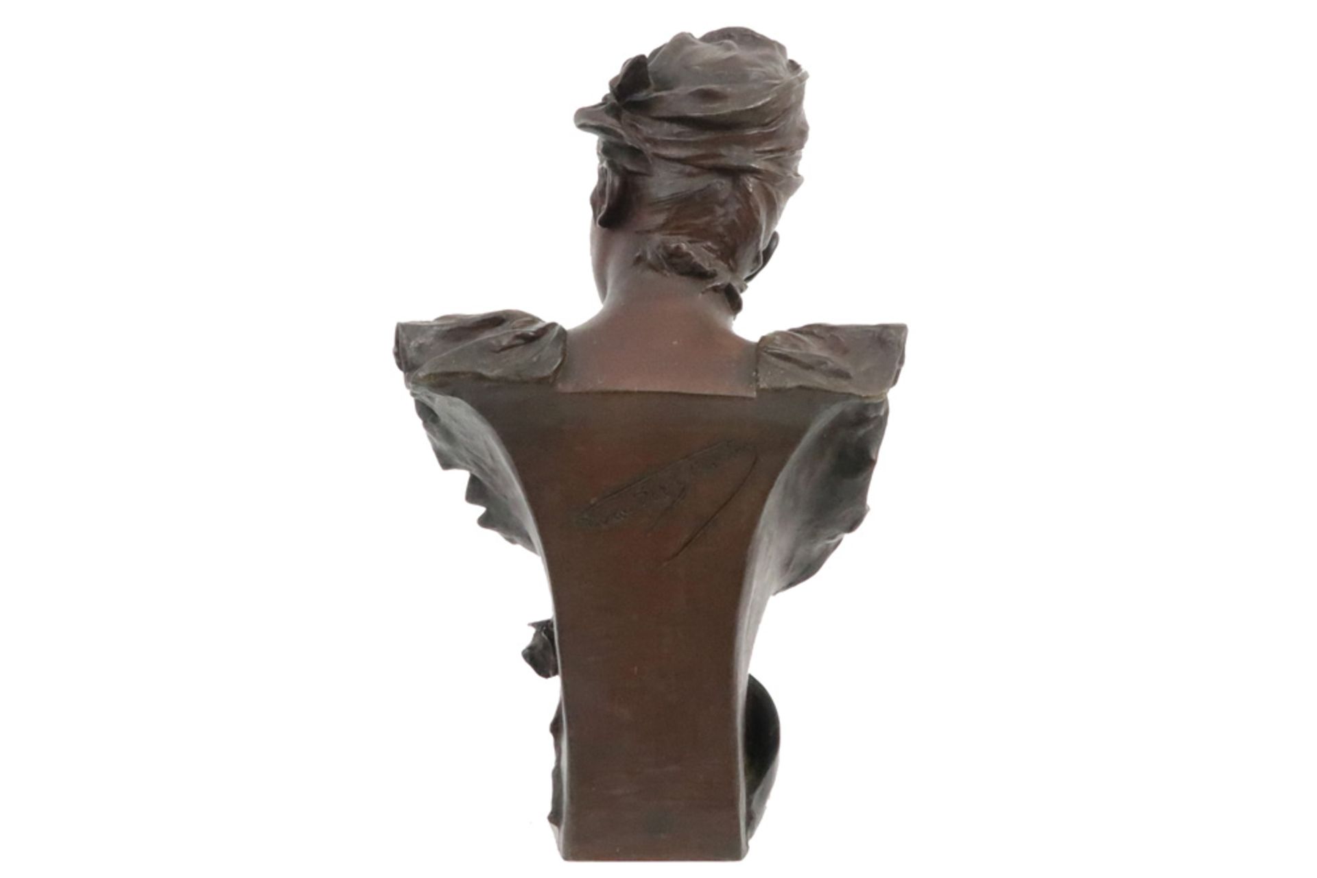 antique Belgian typical belle époque sculpture in bronze - signed Georges Van der Straeten and - Image 4 of 8