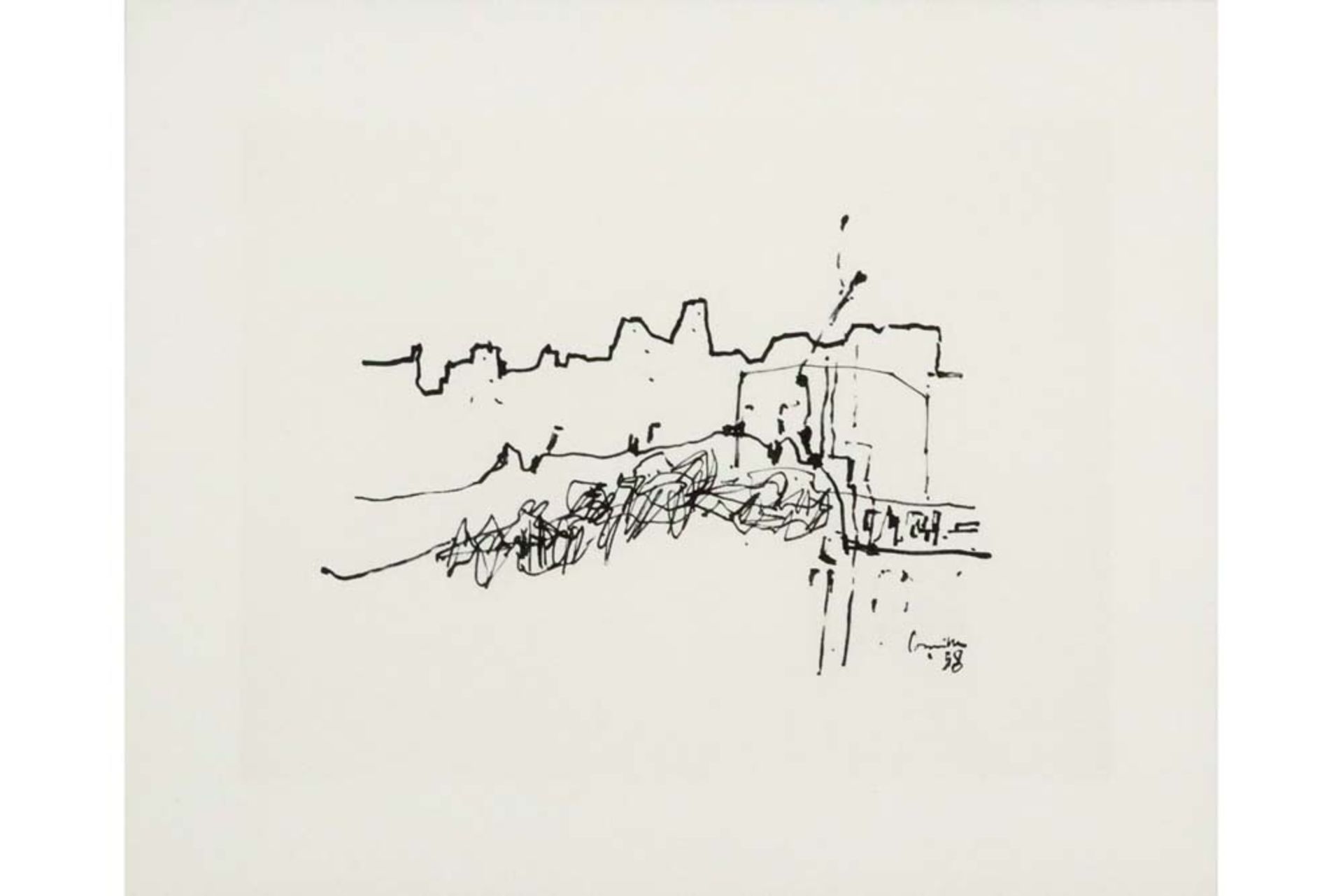 two Corneille plate signed lithographs from his "Skylines of New York" suite || CORNEILLE (1922 - - Bild 3 aus 6