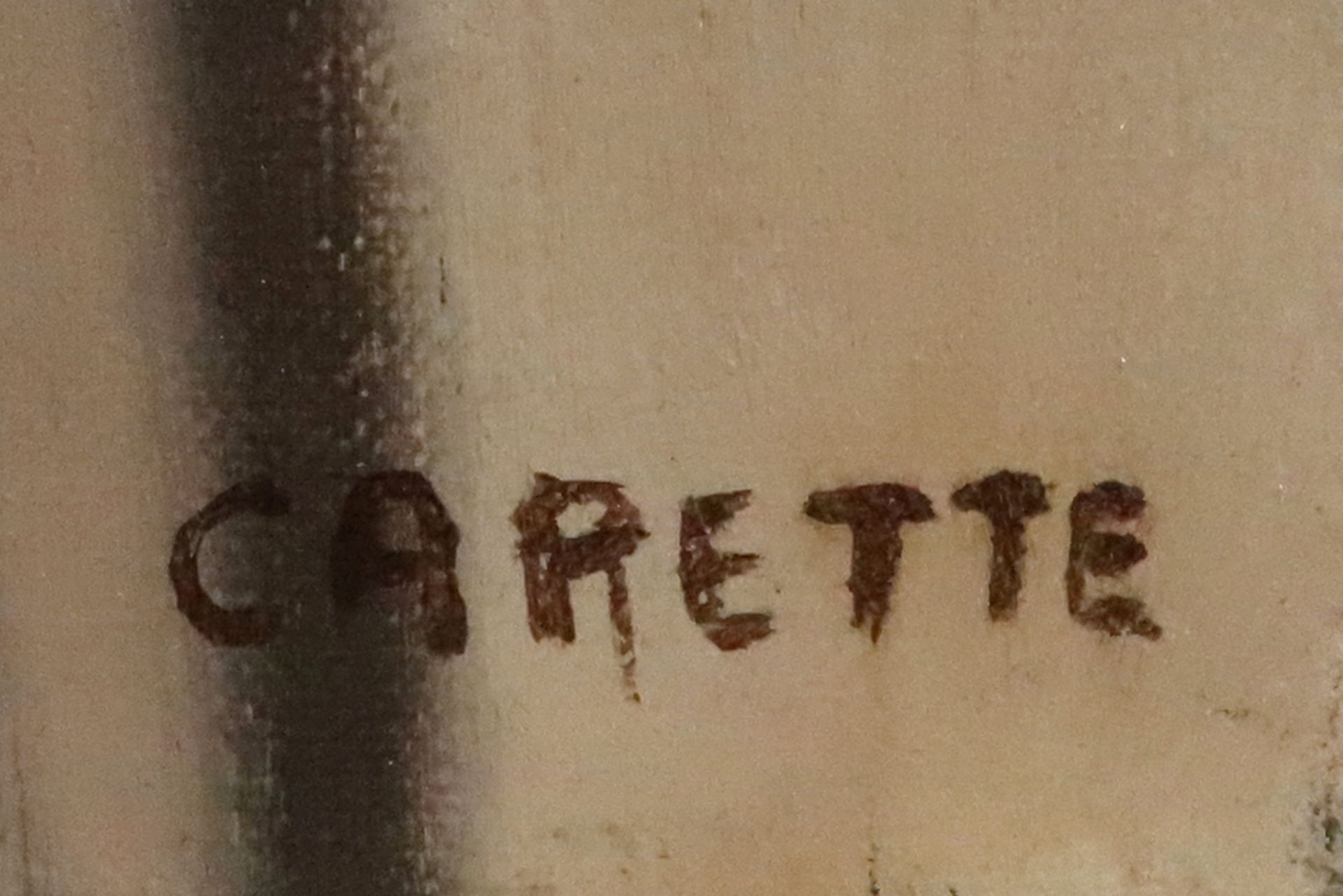 Fernand Carette signed oil on canvas - also signed on the back || CARETTE FERNAND (1921 - 2005) - Bild 2 aus 3