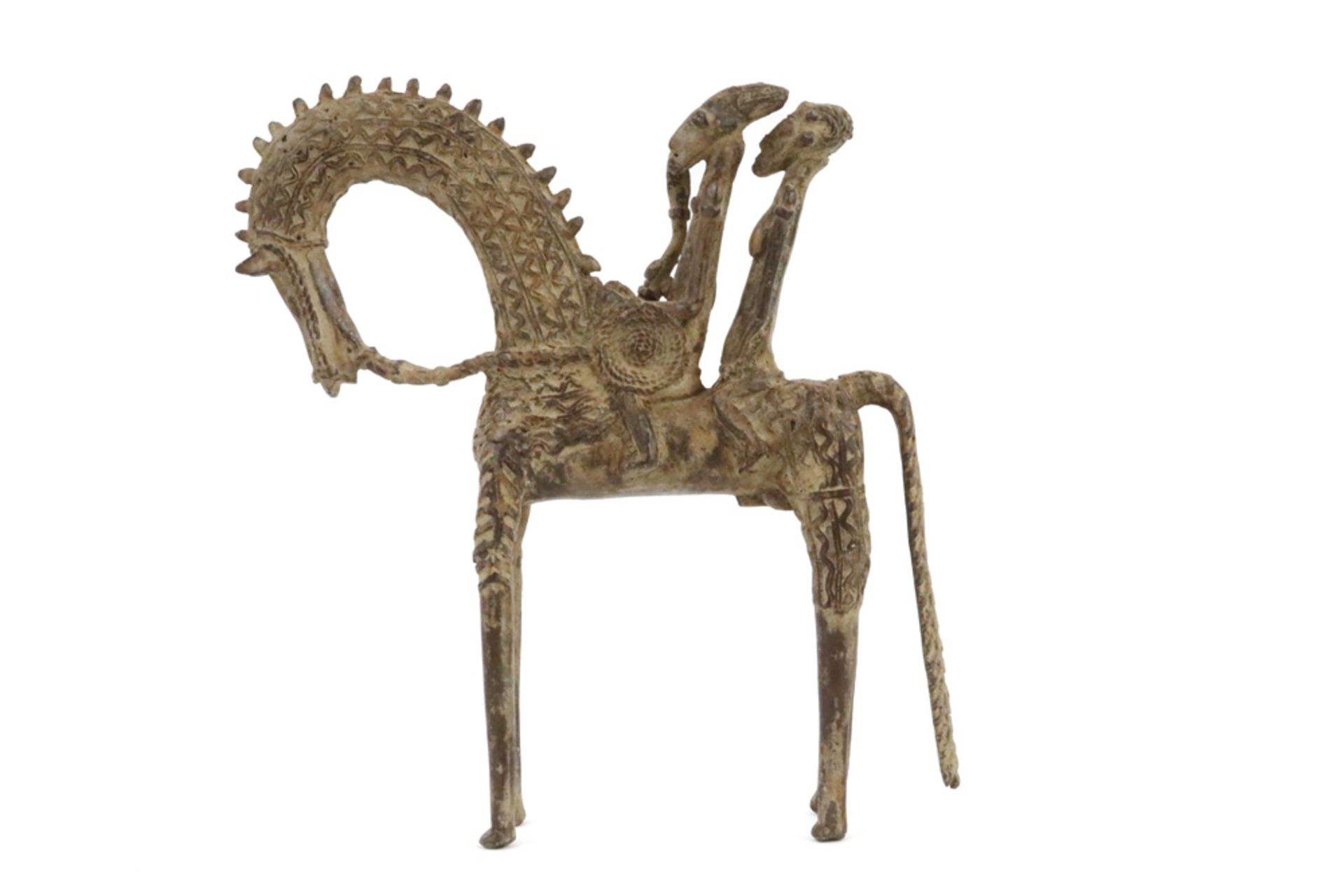 Dogon sculpture in bronze || Afrikaanse sculptuur in brons uit Mali : "Dogon - krijger te paard