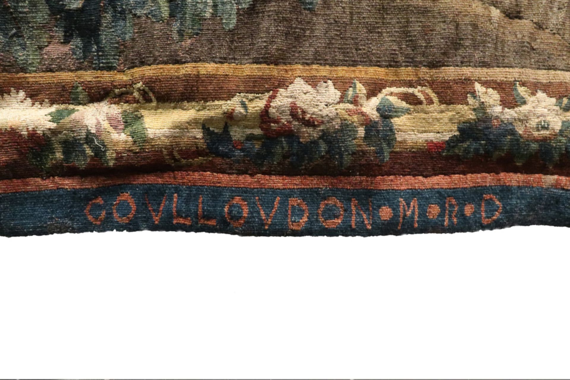 wel preserved 18th Cent. French "I. Fourie M.R.D. and Coulloudon MRD" signed tapestry with an - Bild 5 aus 6