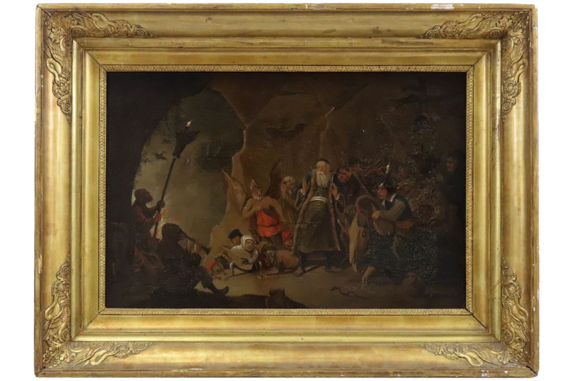 17th Cent. oil on canvas with a typical Jeroen Bosch style theme - attributed to David II Teniers - Image 2 of 3