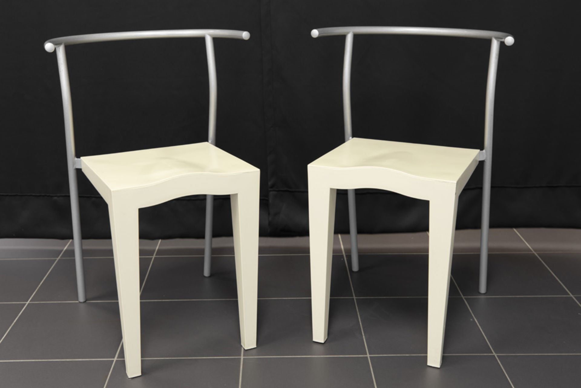pair of Philippe Starck "Dr Glob" design chairs by Kartell - marked || STARCK PHILIPPE (° 1949) paar
