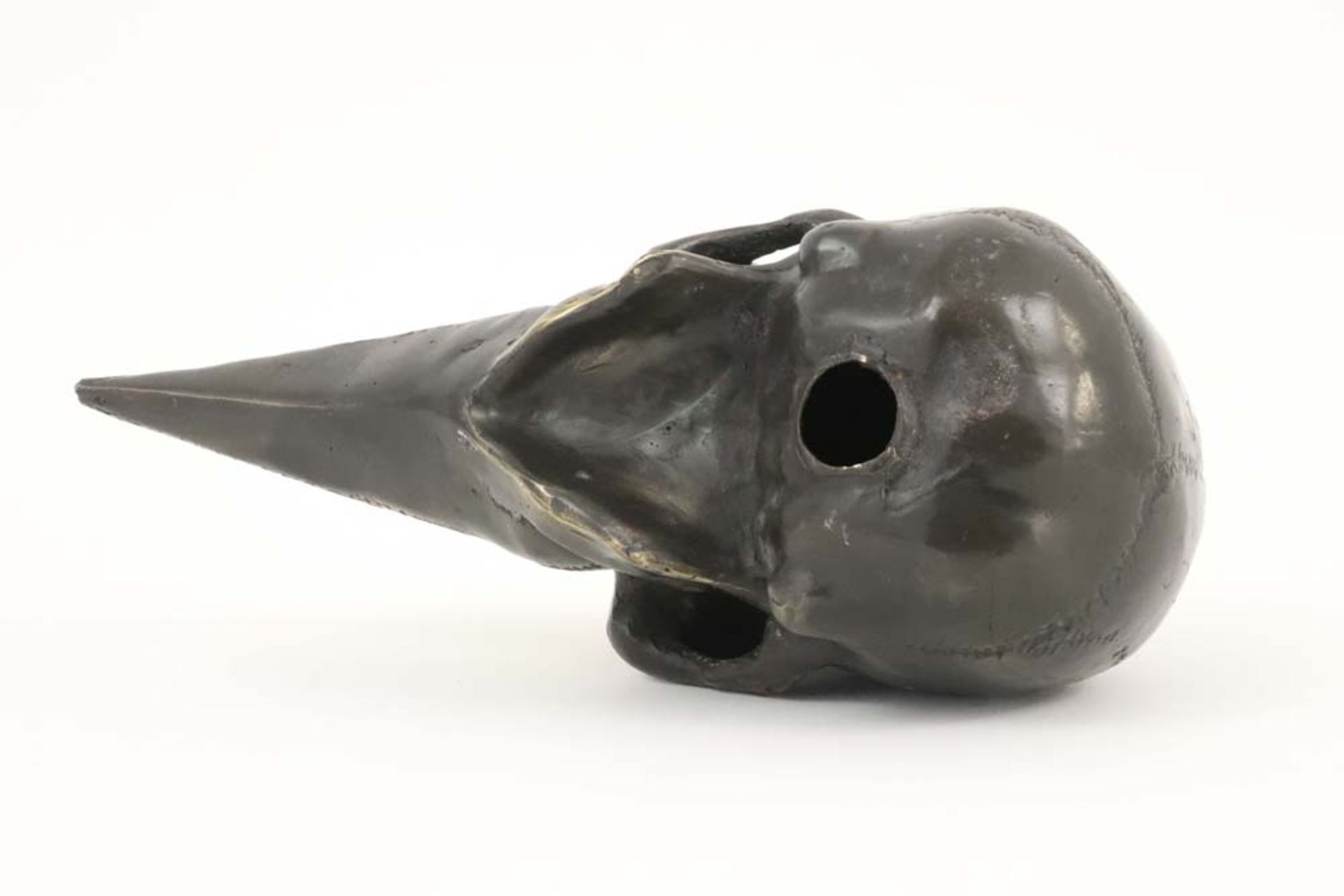 20th Cent. bronze "skull with beak" sculpture in bronze || 20ste eeuwse sculptuur in gepolierde - Bild 4 aus 4