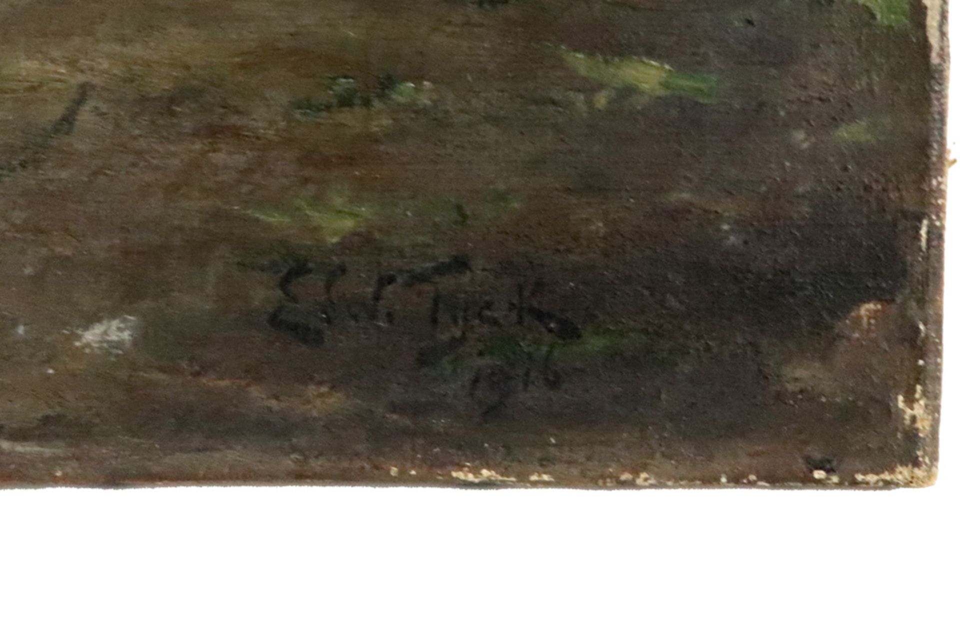 19th Cent. Belgian oil on canvas - signed Edward Tyck || TYCK EDWARD (1847 - 1922) - Image 2 of 4