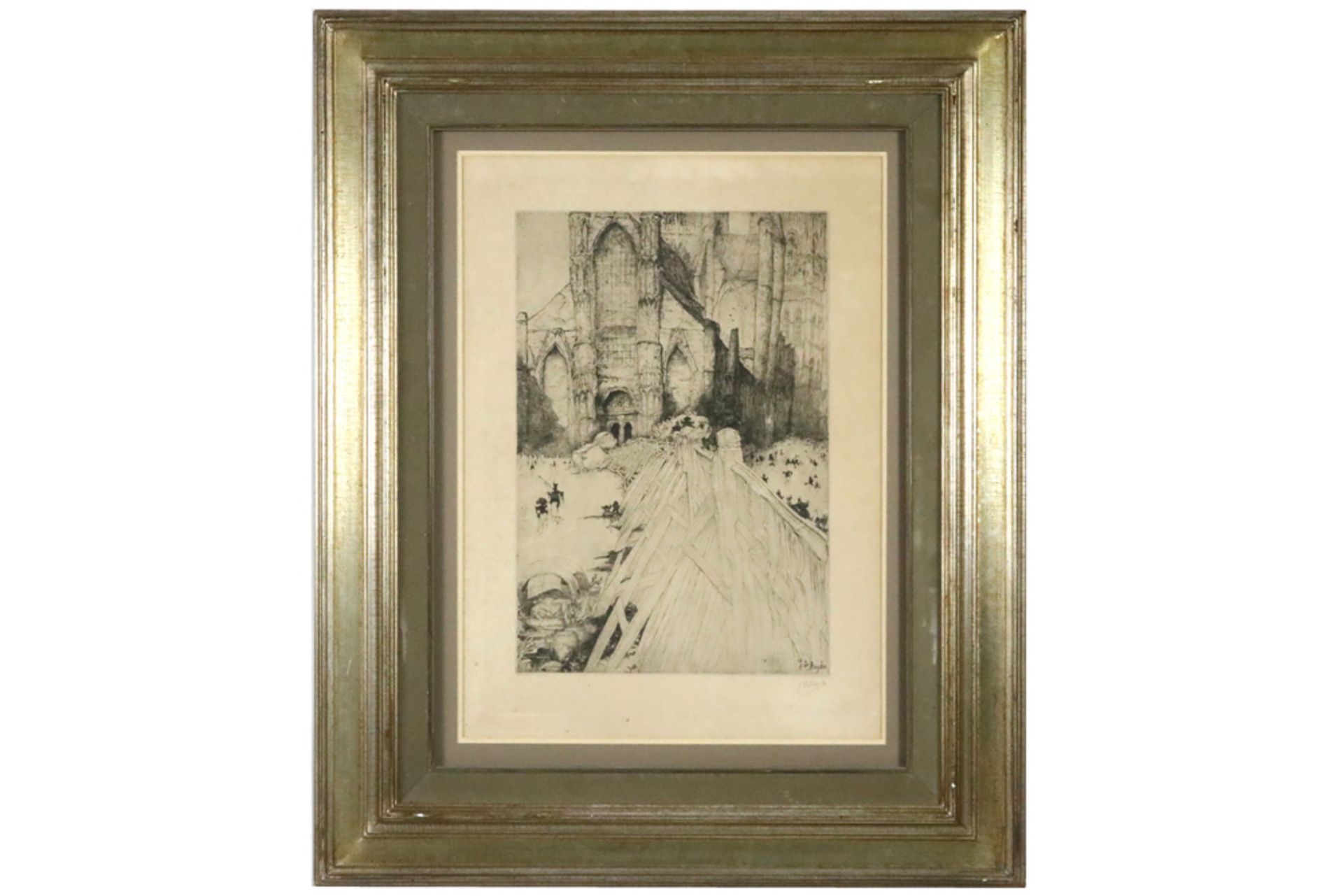 early 20th Cent. Belgian etching - signed Jules De Bruycker || DE BRUYCKER JULES (1870 - 1945) ets : - Bild 3 aus 3