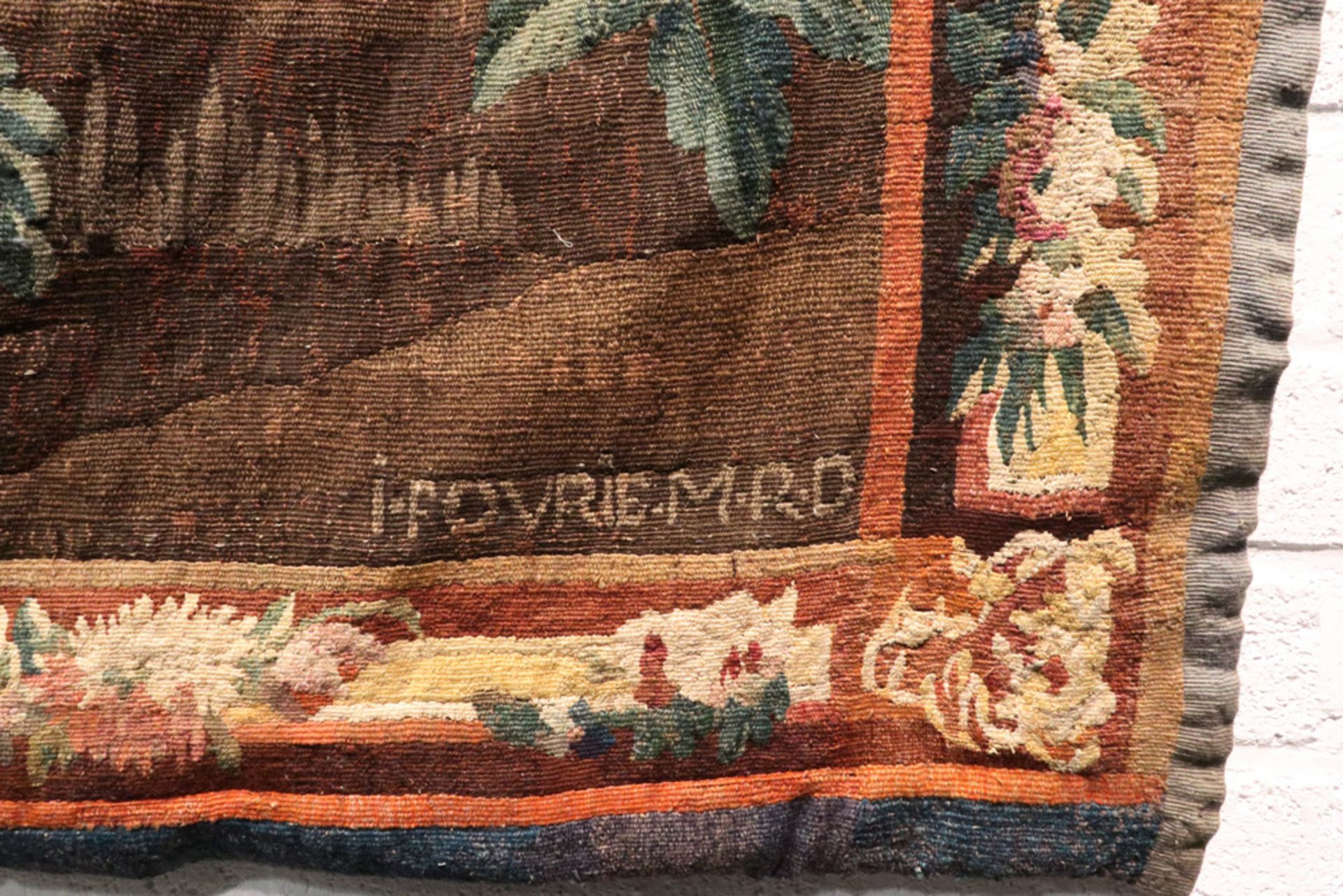 wel preserved 18th Cent. French "I. Fourie M.R.D. and Coulloudon MRD" signed tapestry with an - Image 4 of 6