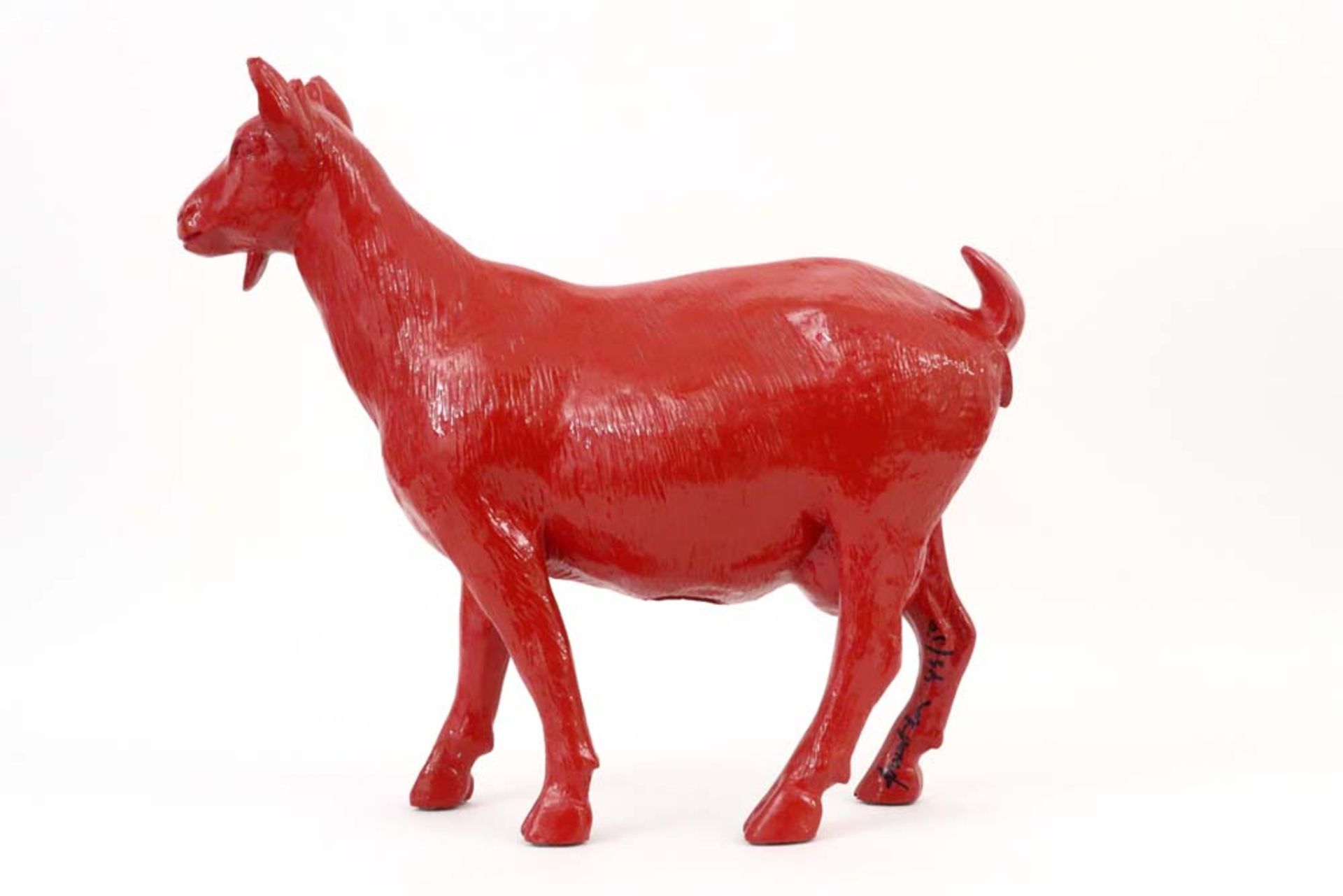 William Sweetlove signed "Cloned red goat" sculpture n° 45/50 || SWEETLOVE WILLIAM (°1949) sculptuur - Bild 3 aus 4