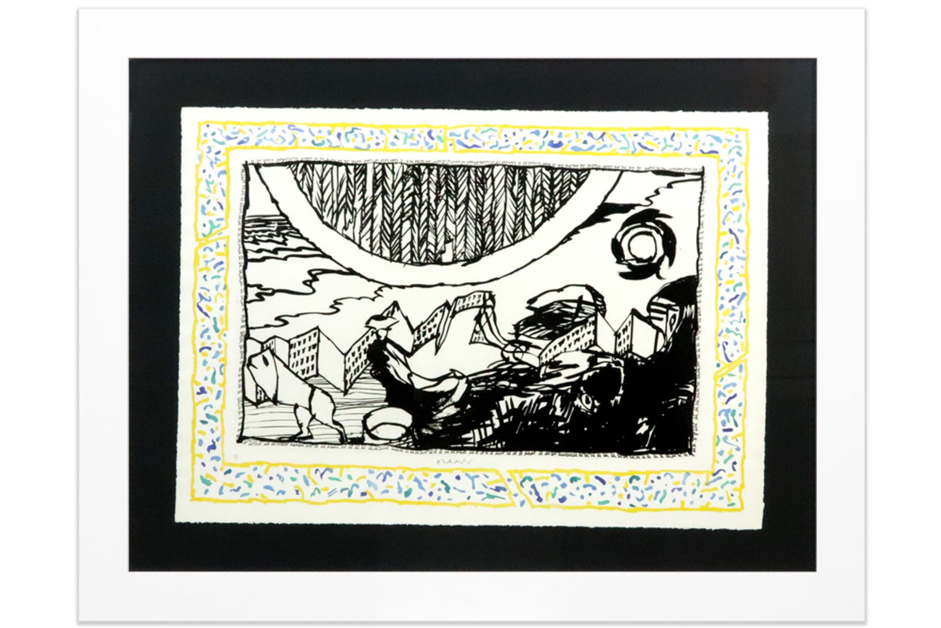 Pierre Alechinksy signed mixed media print (etching with lithograph) from the "Sans L'écorce" - Bild 3 aus 3